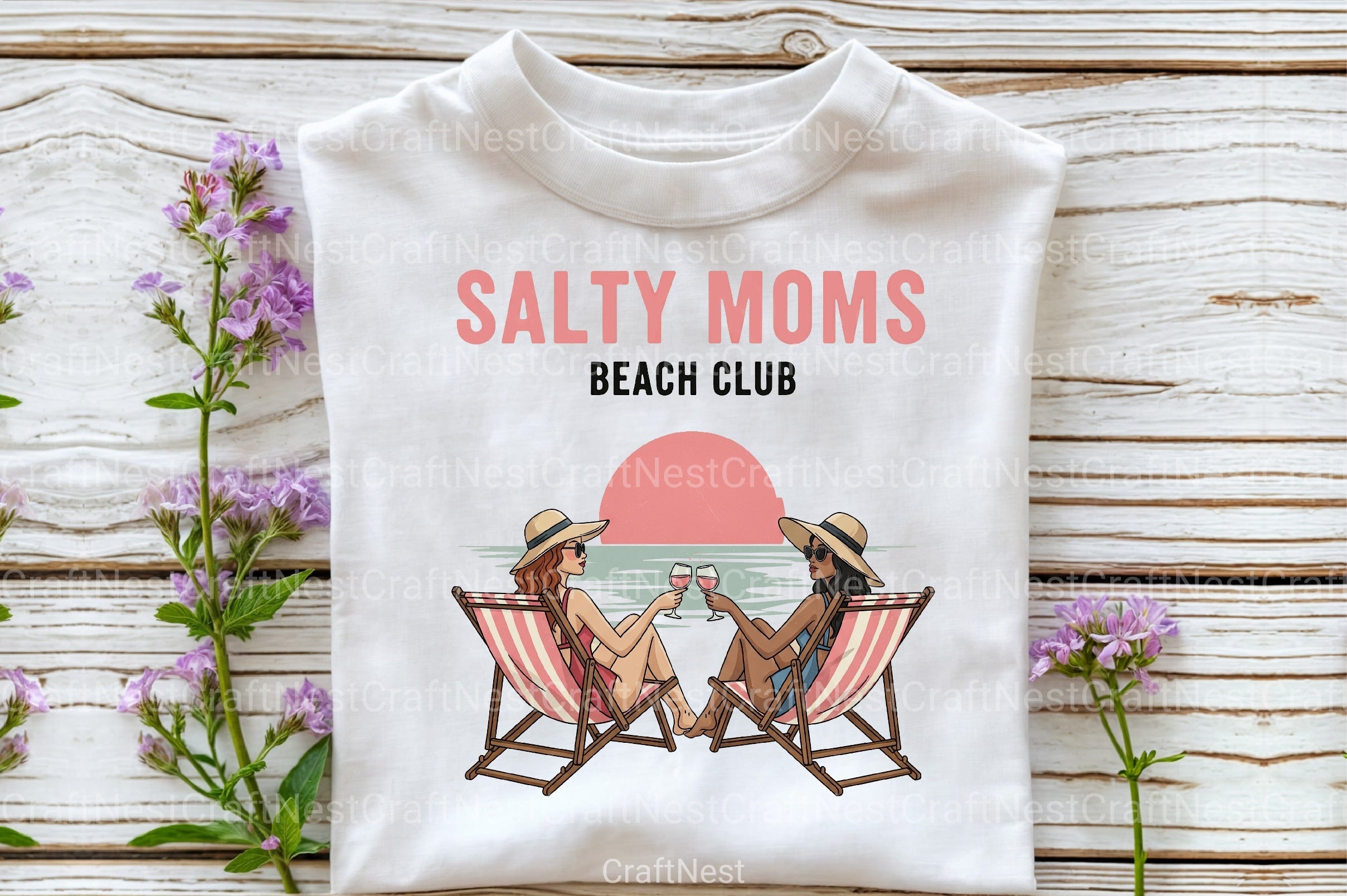 Salty Moms Beach Club Clipart Bundle - CraftNest - Digital Crafting and Art