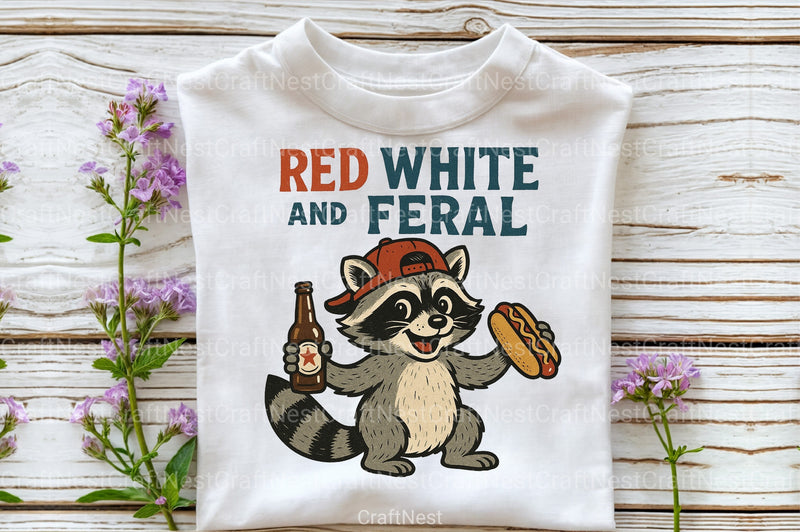 Red White Feral Funny Clipart Bundle - CraftNest - Digital Crafting and Art