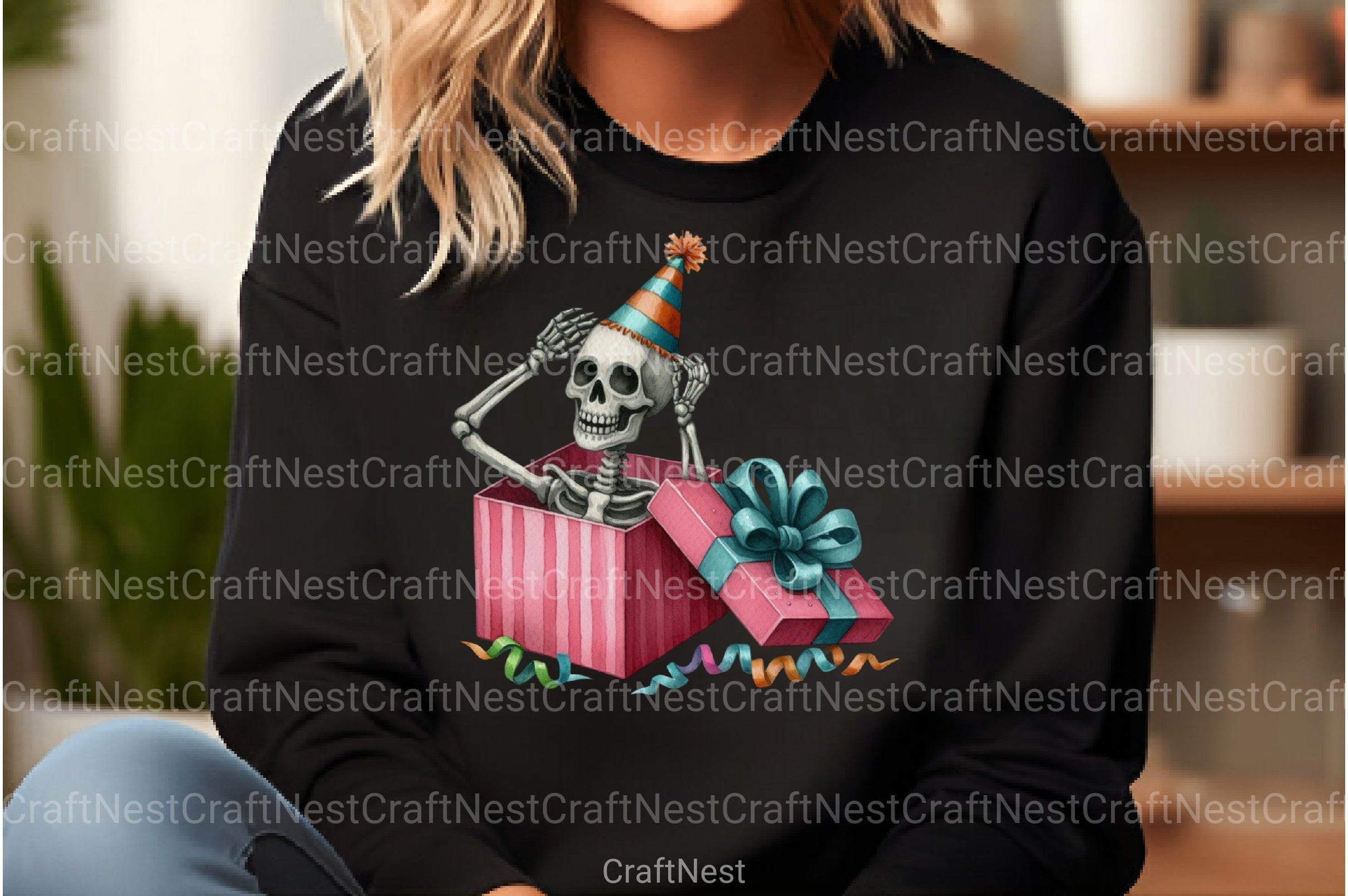 Funny Skeleton Peeking Clipart Bundle 8 - CraftNest - Digital Crafting and Art