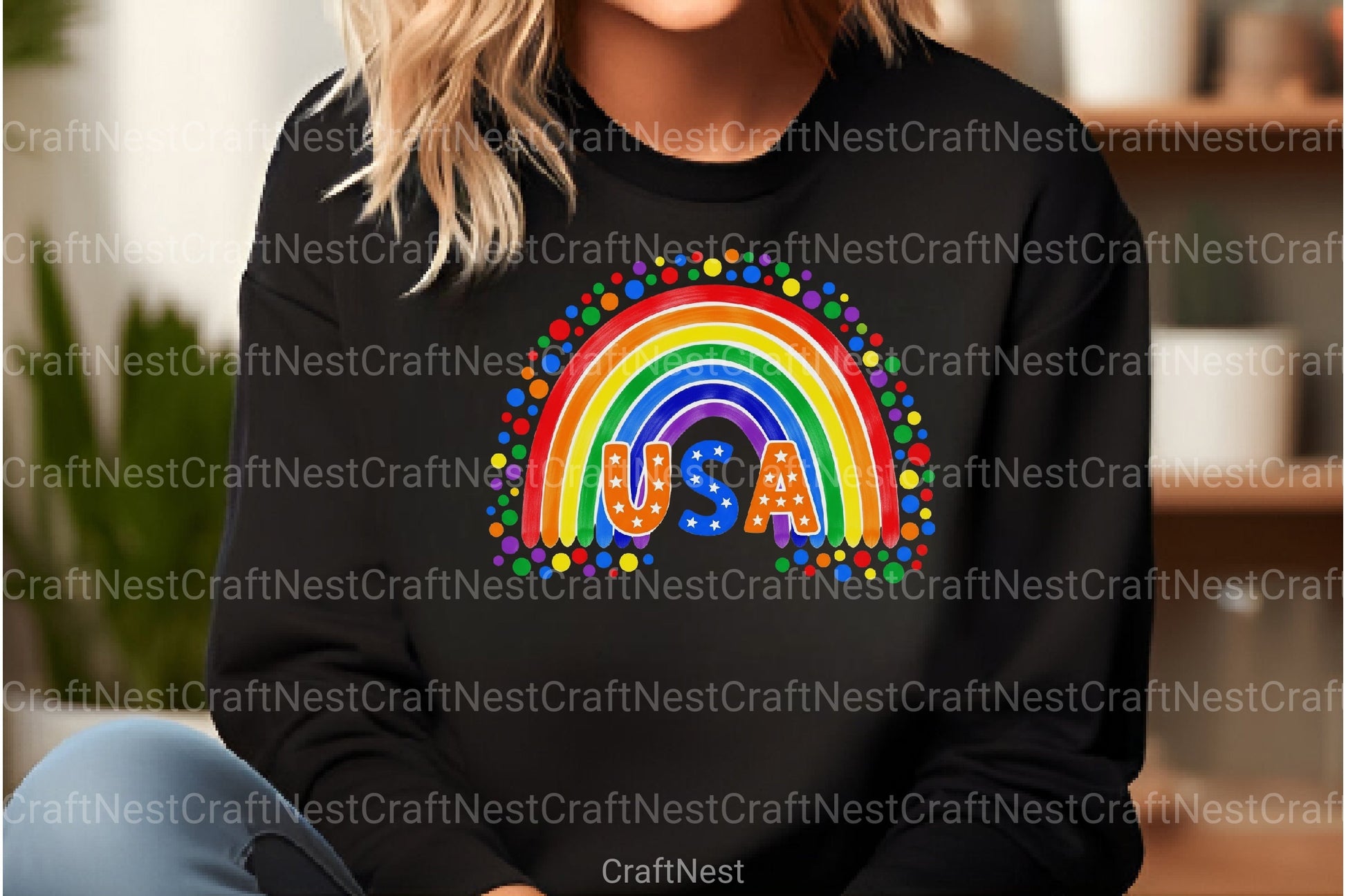 America Rainbow Boho Clipart Bundle - CraftNest - Digital Crafting and Art