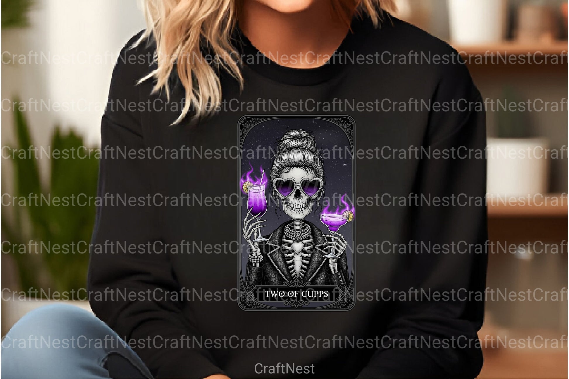 Two of Cups Halloween Tarot Card Clipart Bundle - CraftNest - Digital Crafting and Art