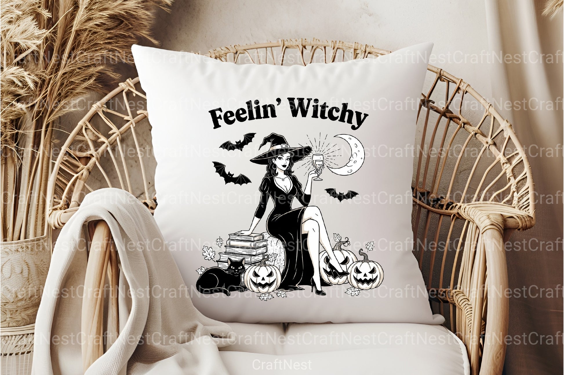 Vintage Halloween Witch Clipart Bundle - CraftNest - Digital Crafting and Art