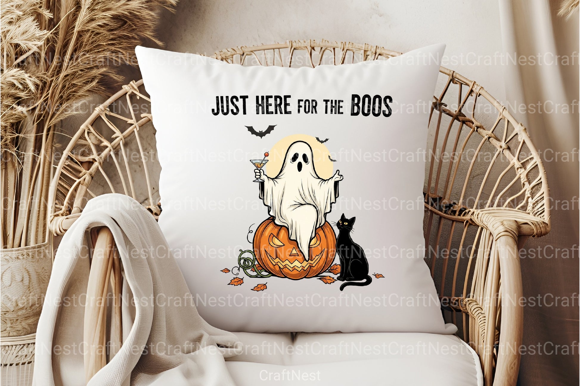 Halloween Ghost Clipart Bundle: Just Here For The Boos - CraftNest - Digital Crafting and Art