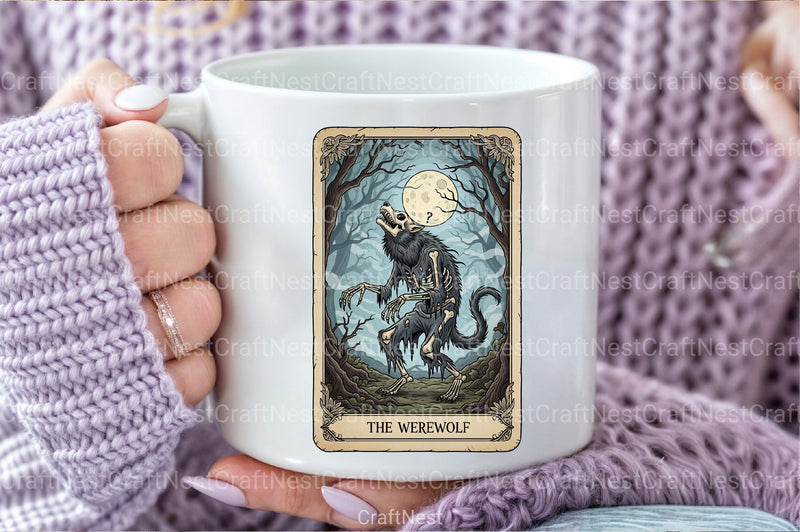 Werewolf Halloween Tarot Card Clipart Bundle - CraftNest - Digital Crafting and Art