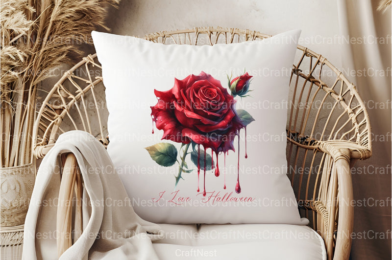 I Love Halloween Roses Clipart Bundle 07 - CraftNest - Digital Crafting and Art