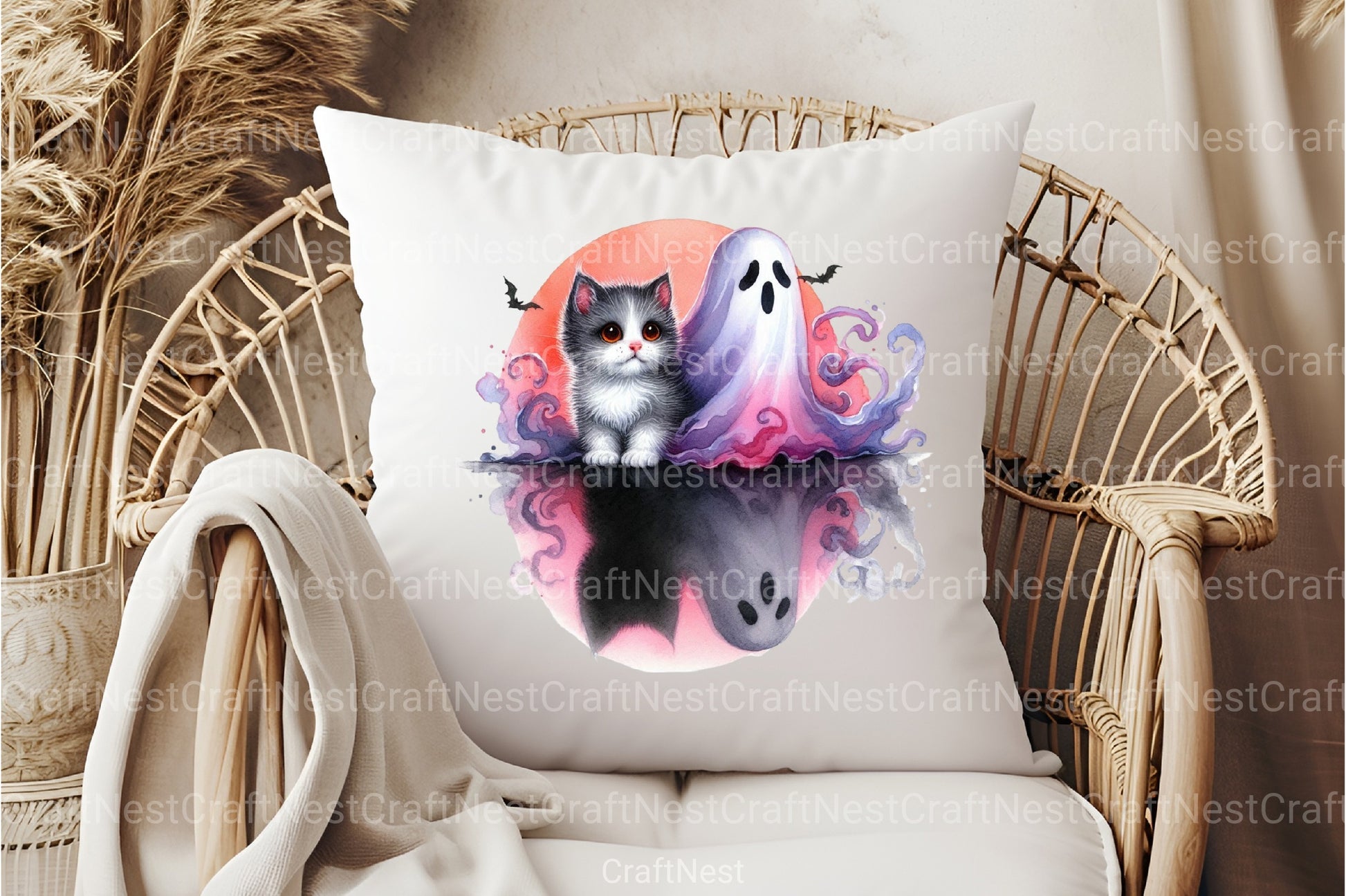 Halloween Cat & Smoky Ghost Clipart Bundle 2 - CraftNest - Digital Crafting and Art