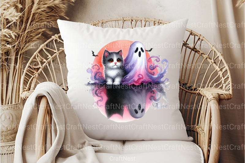 Halloween Cat & Smoky Ghost Clipart Bundle 2 - CraftNest - Digital Crafting and Art