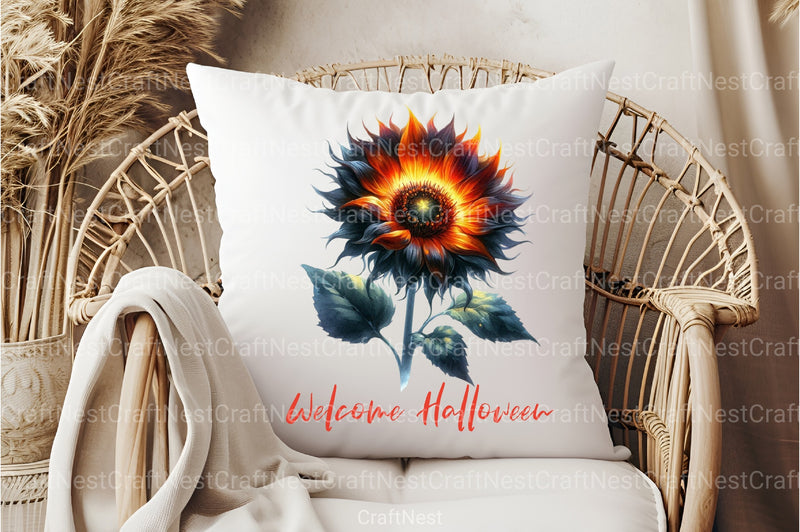 Welcome Halloween Sunflower Clipart Bundle - CraftNest - Digital Crafting and Art