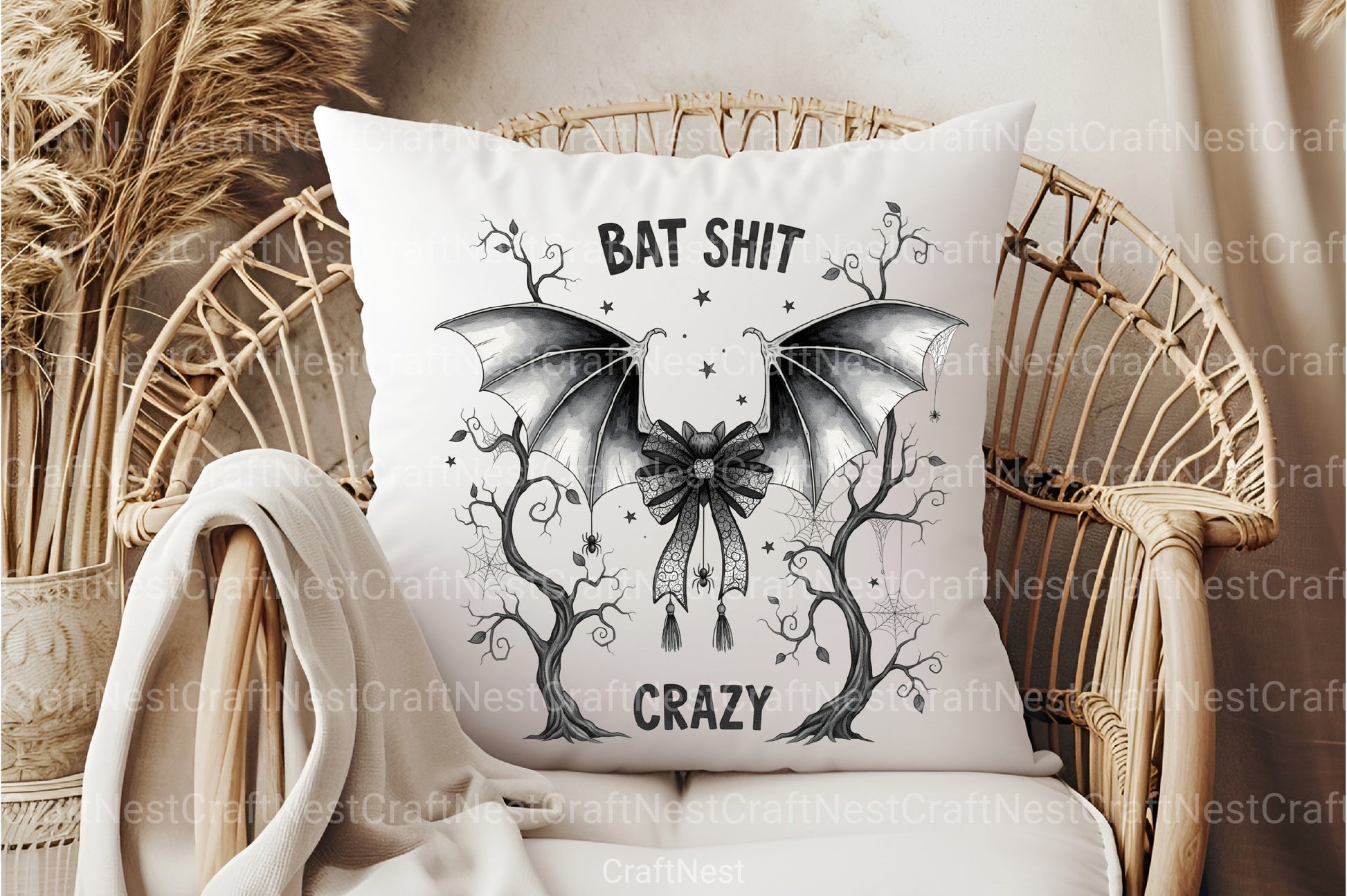 Bat Bow Crazy: Funny Halloween Clipart Bundle - CraftNest - Digital Crafting and Art