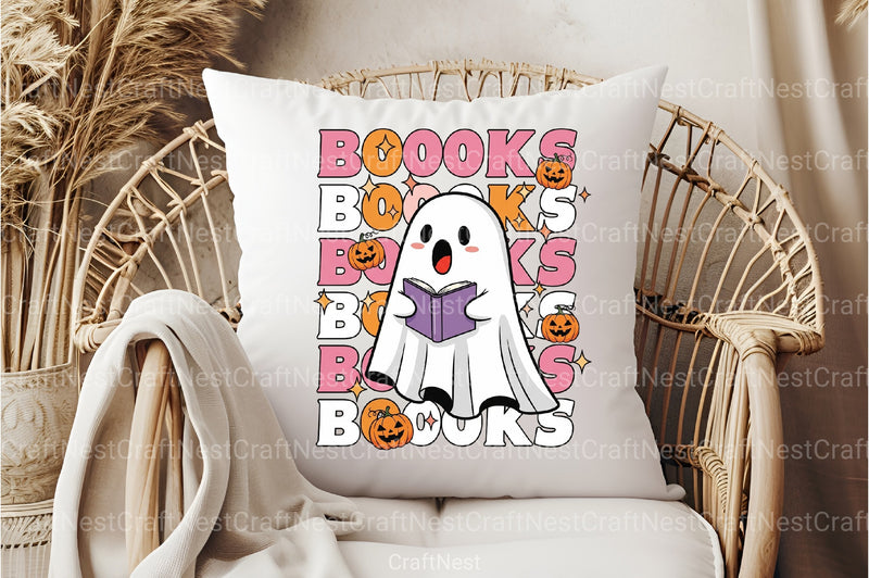 Boo Ghost Reading Book Clipart Bundle - CraftNest - Digital Crafting and Art