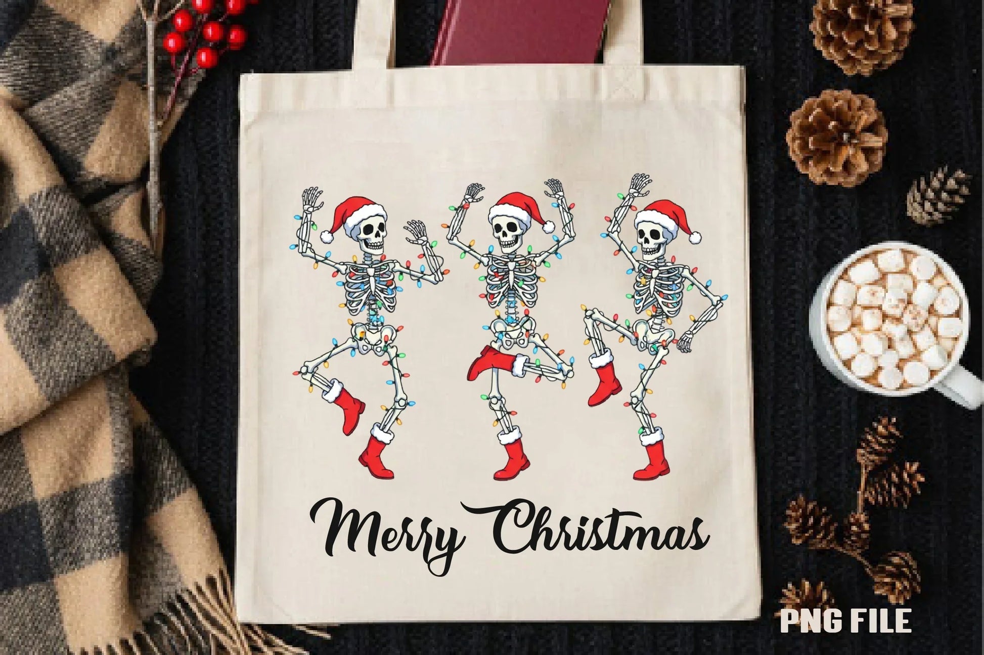 Merry Christmas Dancing Skeletons Clipart Bundle - CraftNest - Digital Crafting and Art