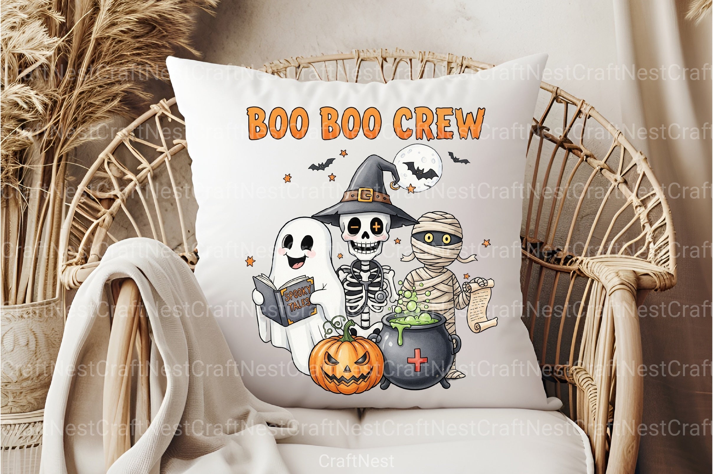 Boo Crew Halloween Nurse Ghost Clipart Bundle - CraftNest - Digital Crafting and Art