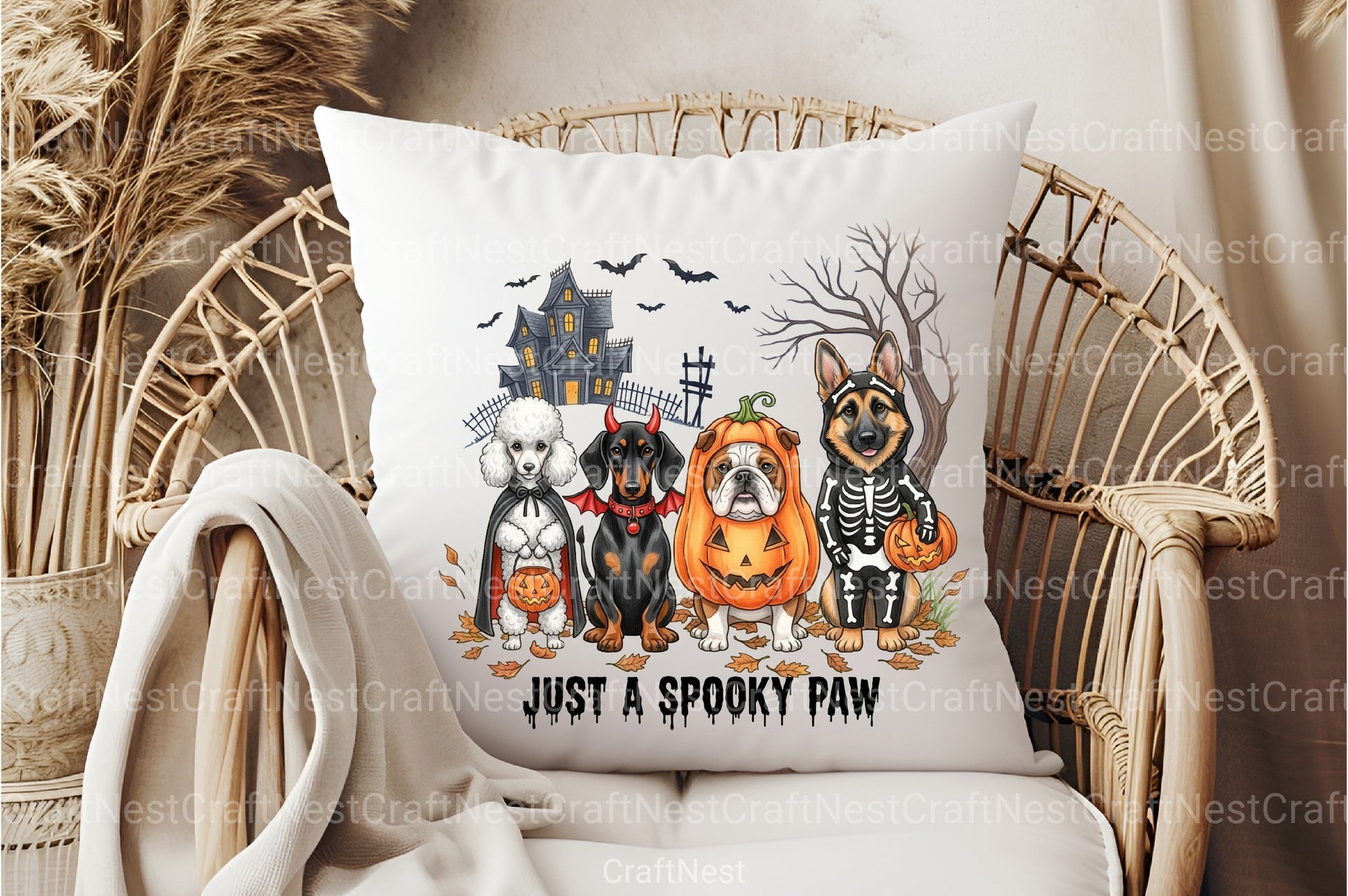 Spooky Paw Halloween Dog Clipart Bundle - CraftNest - Digital Crafting and Art