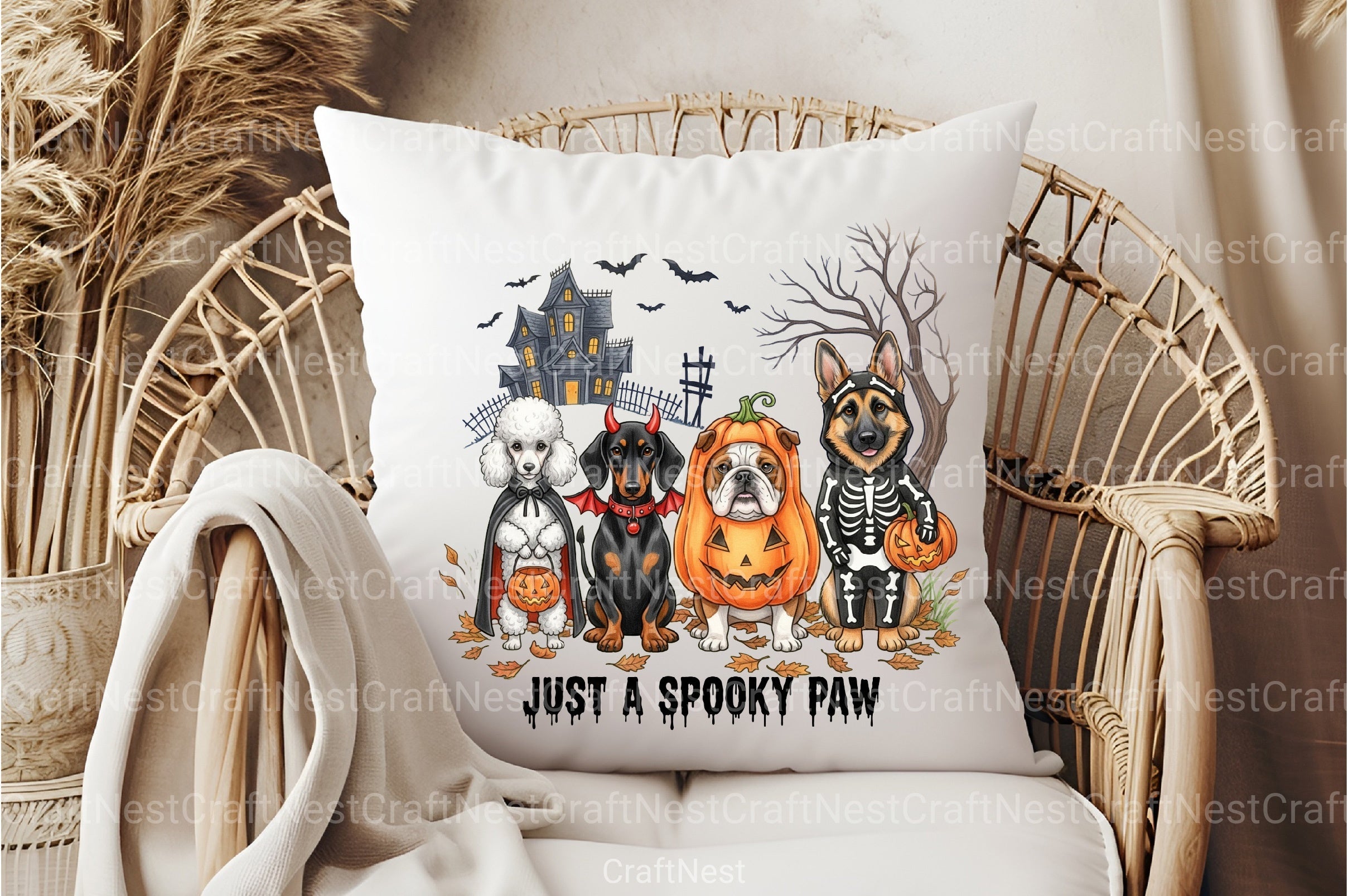 Spooky Paw Halloween Dog Clipart Bundle - CraftNest - Digital Crafting and Art