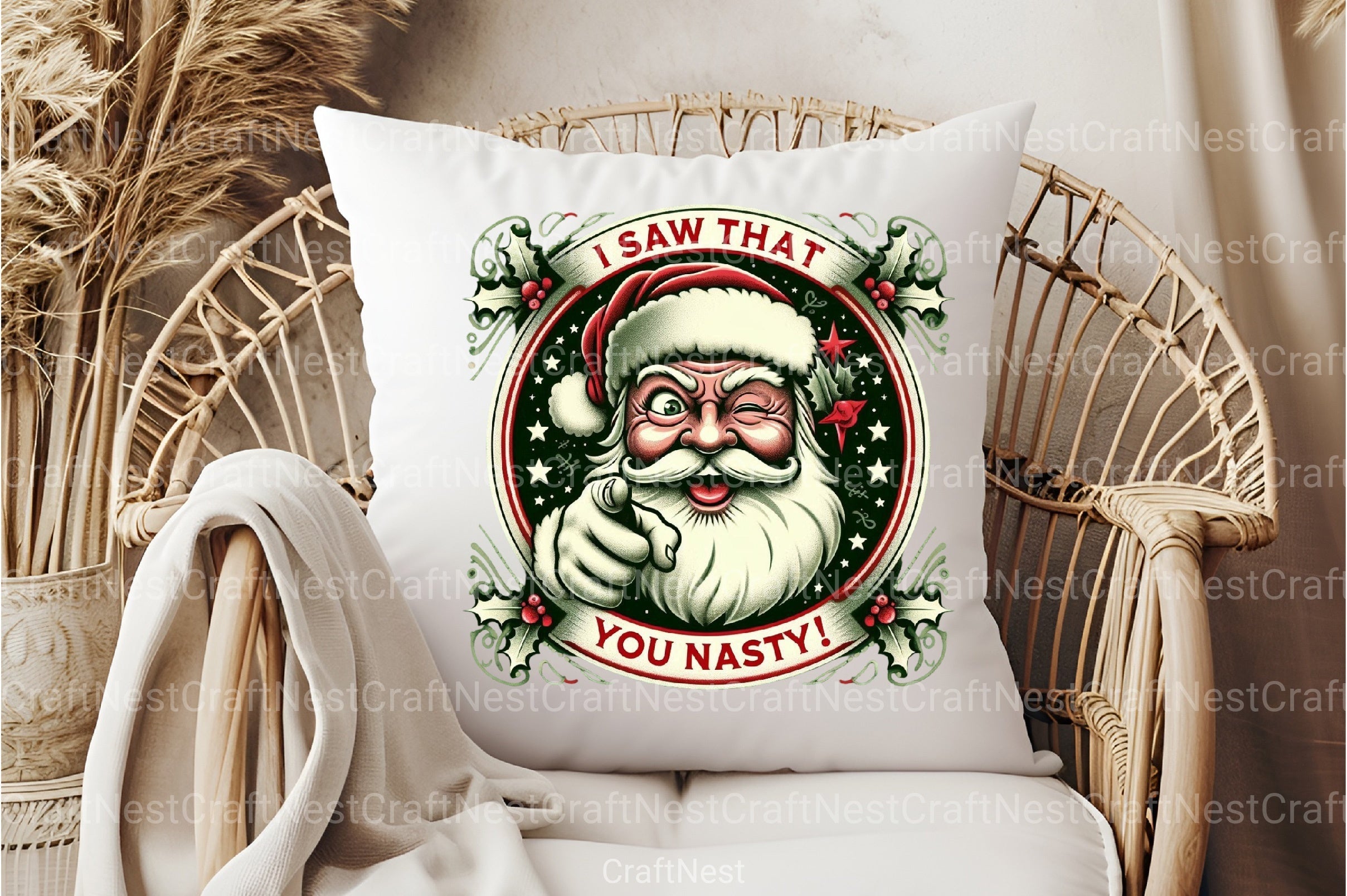 Vintage Christmas Santa "I Saw That" Clipart Bundle - CraftNest - Digital Crafting and Art