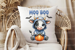Moo Boo Halloween Cow Clipart Bundle - CraftNest - Digital Crafting and Art