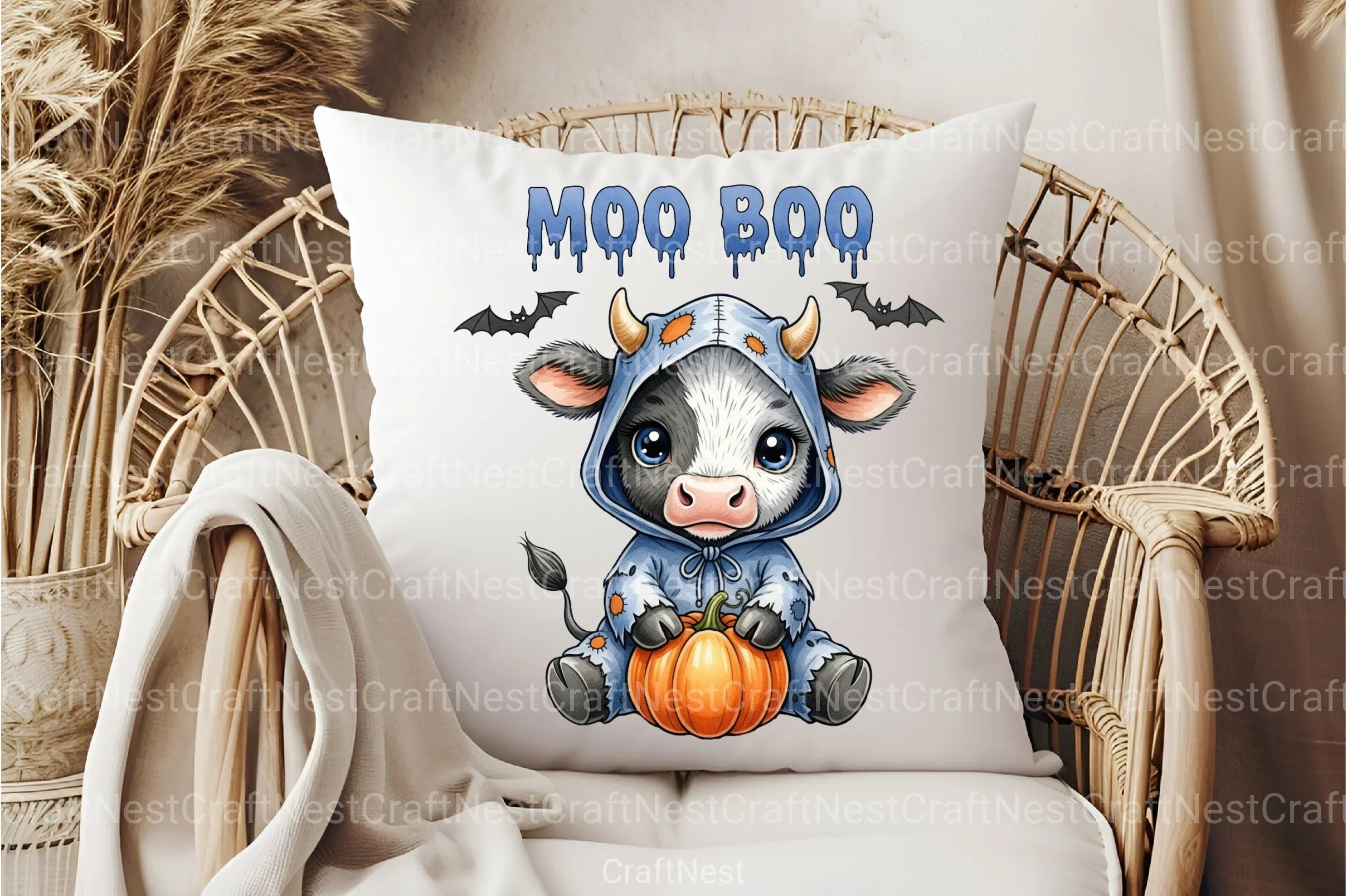 Moo Boo Halloween Cow Clipart Bundle - CraftNest - Digital Crafting and Art
