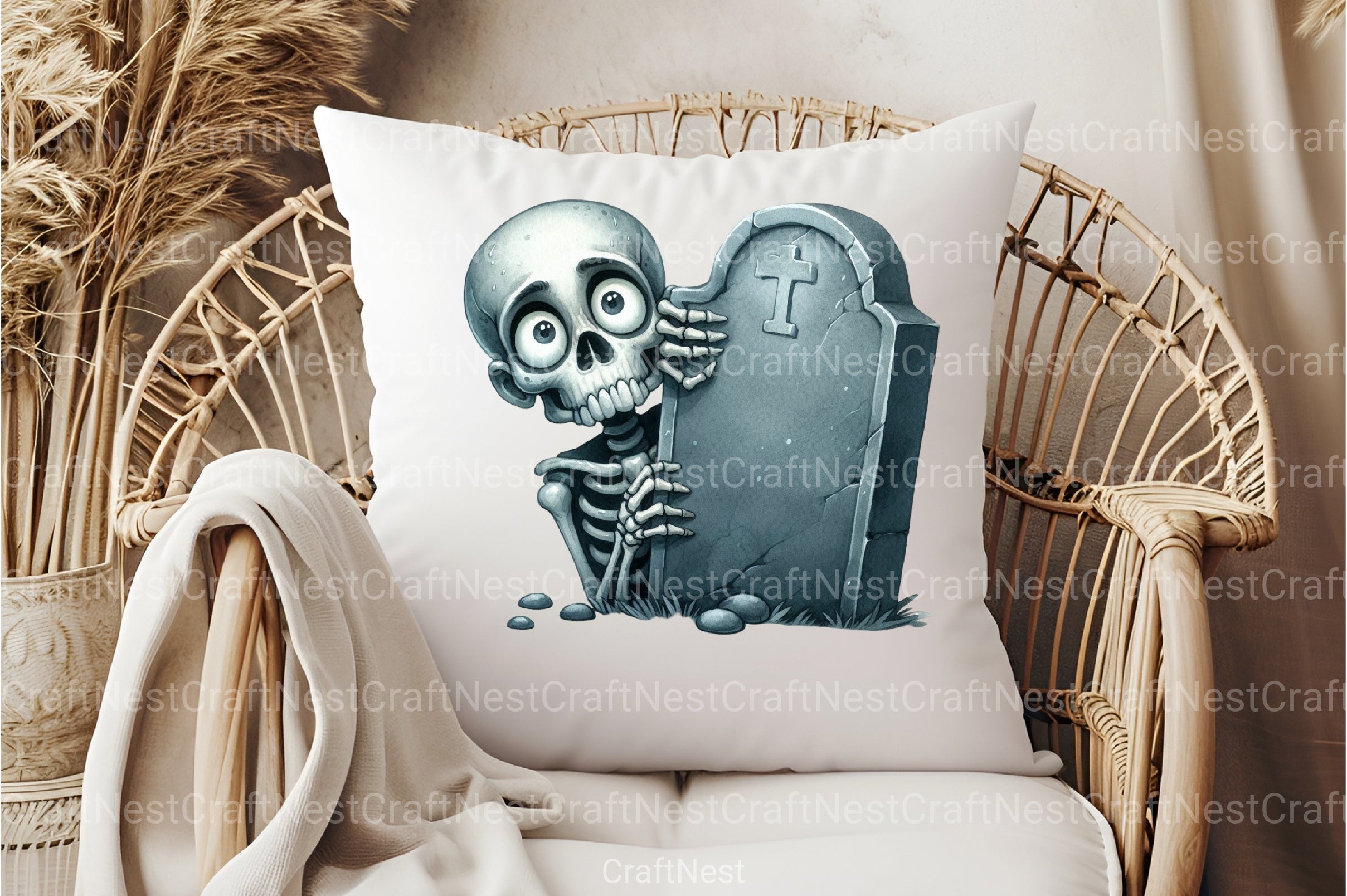 Funny Skeleton Peeking Clipart Bundle 33 - CraftNest - Digital Crafting and Art