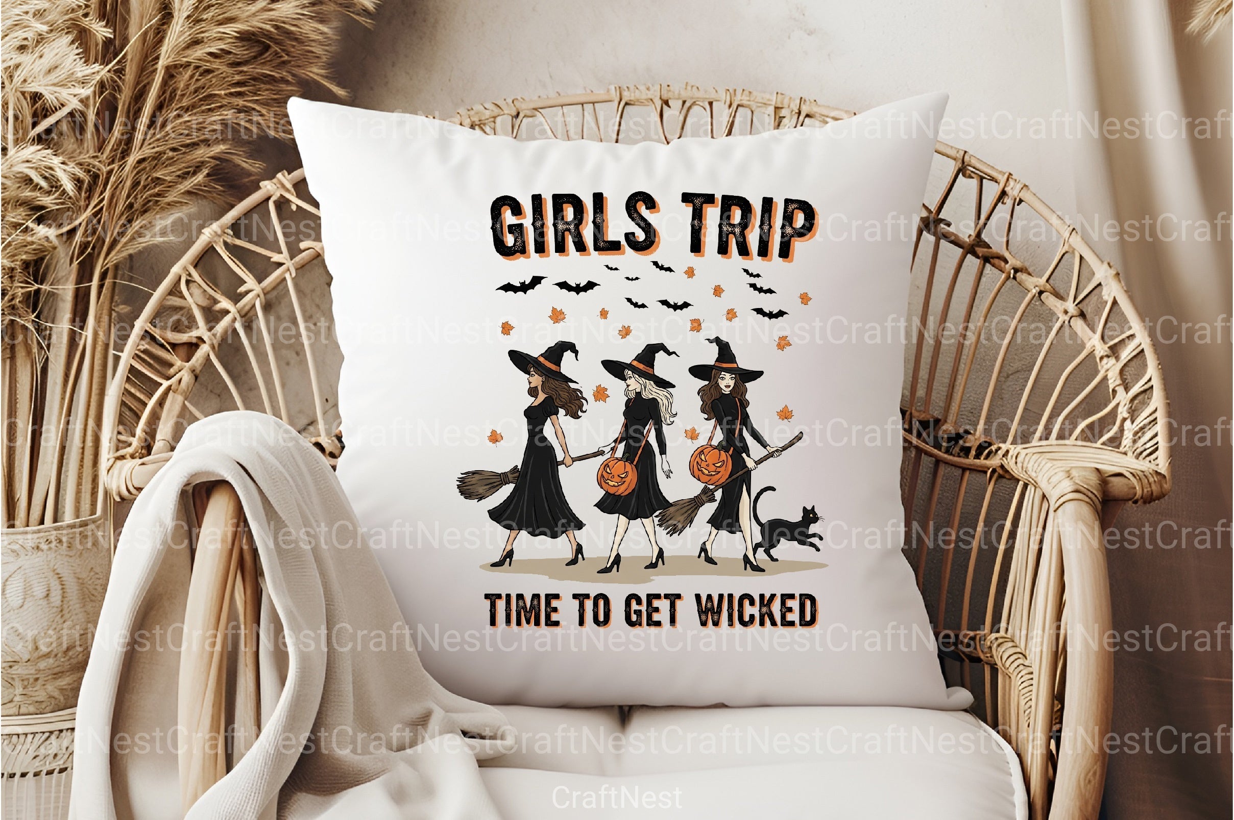 Halloween Witch Girls Trip Autumn Clipart Bundle - CraftNest - Digital Crafting and Art