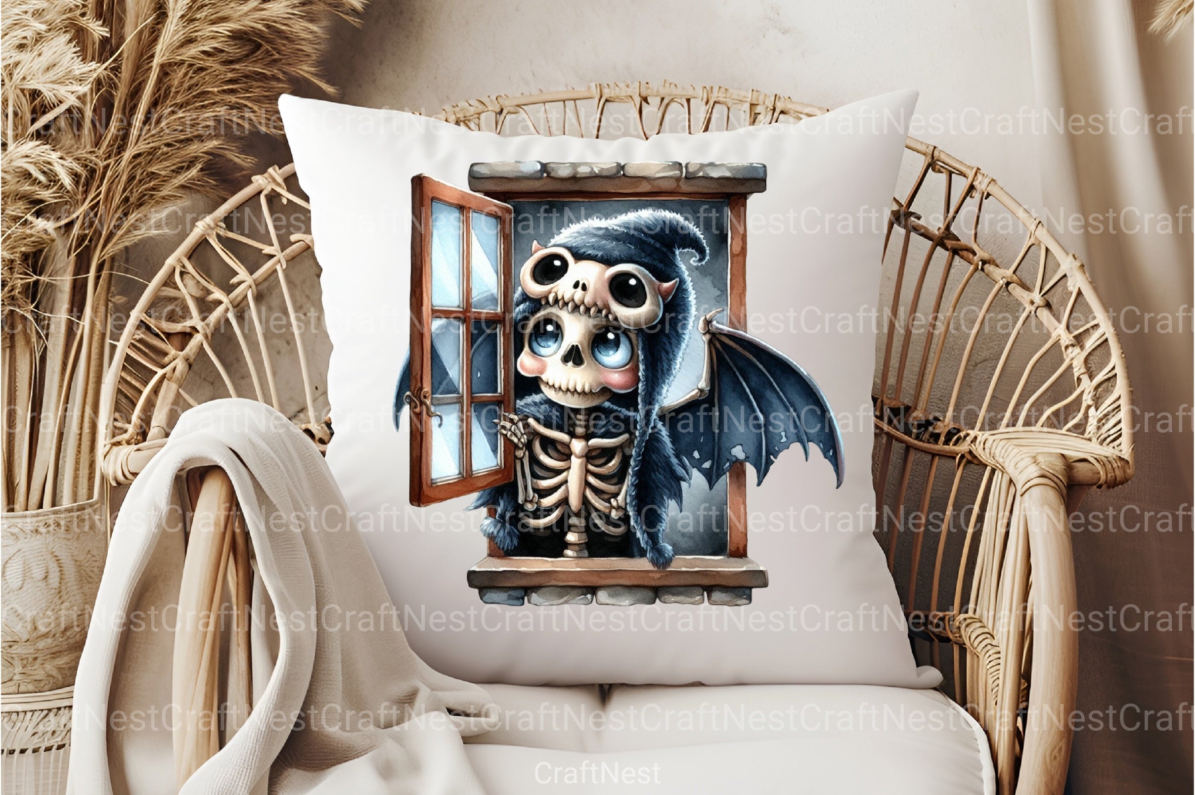 Funny Skeleton Peeking Clipart Bundle 4 - CraftNest - Digital Crafting and Art