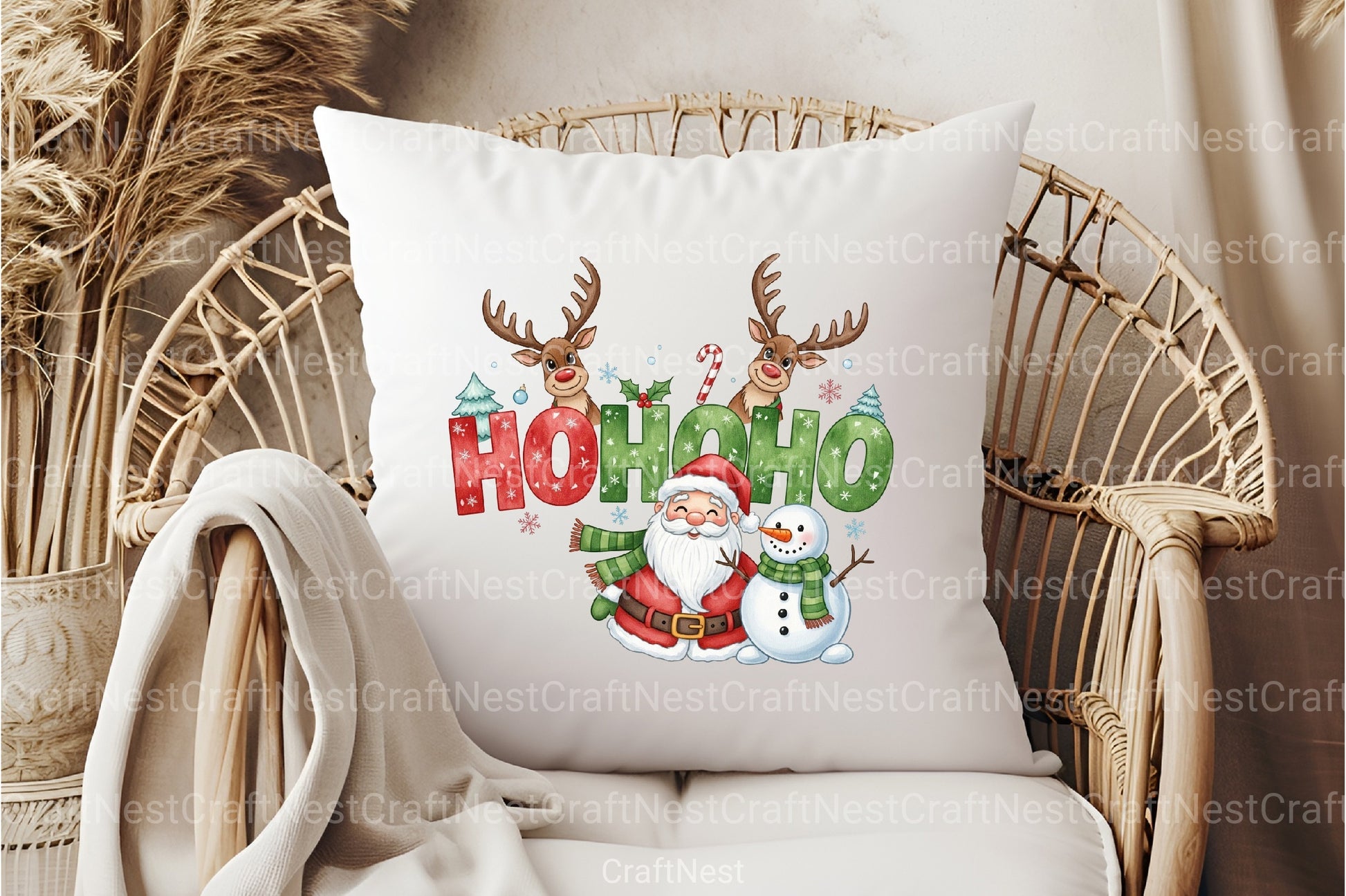 Funny Christmas Santa Reindeer Clipart Bundle 1 - CraftNest - Digital Crafting and Art