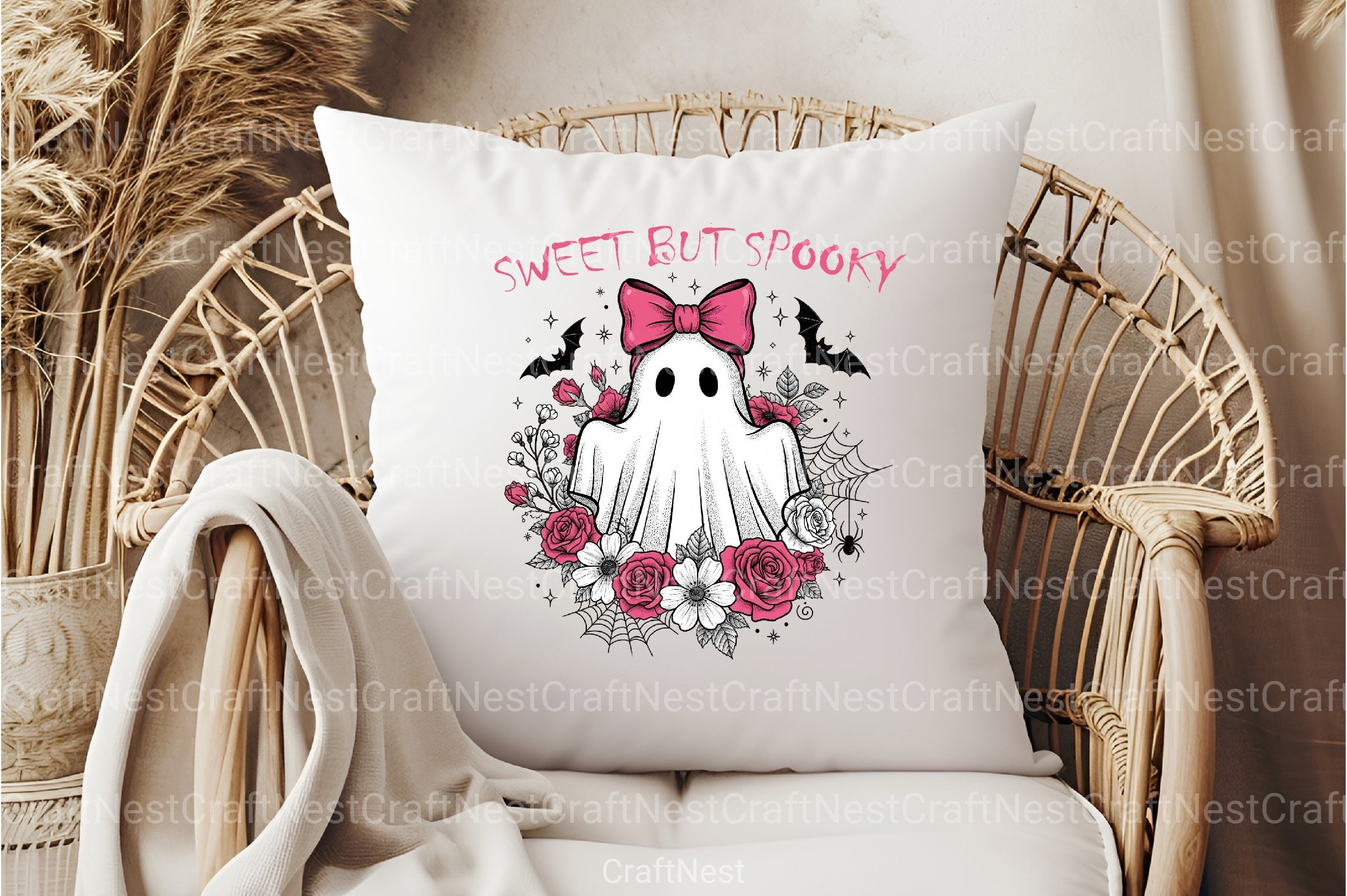 Vintage Ghost Boho Flowers Halloween Clipart Bundle - CraftNest - Digital Crafting and Art