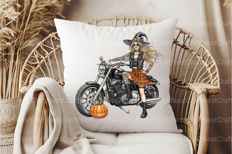 Chibi Toddler Halloween Biker Clipart Bundle - CraftNest - Digital Crafting and Art