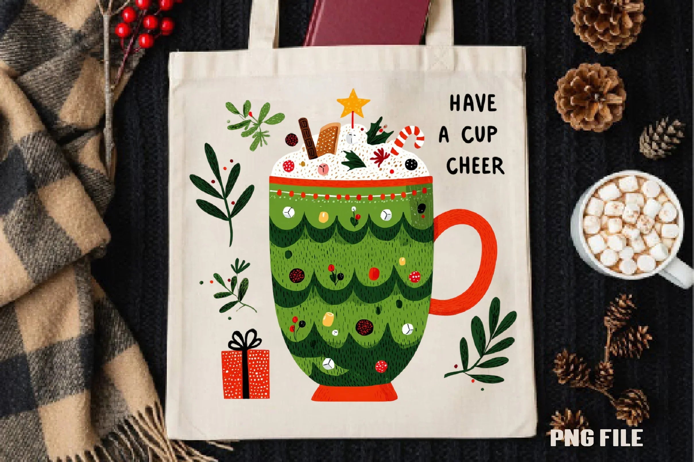 Festive Christmas Clipart Bundle: Have A Cup Of Cheer - CraftNest - Digital Crafting and Art