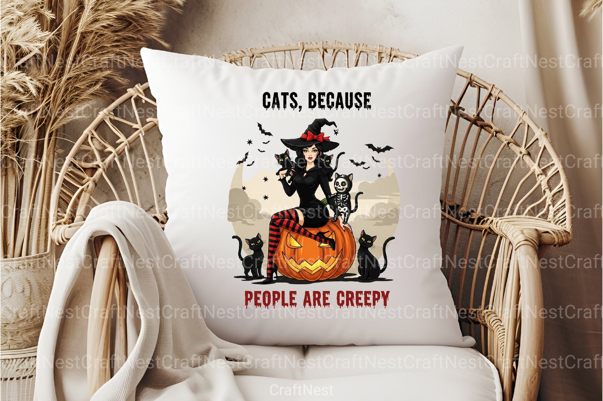 Sarcastic Halloween Cat Witch Creepy Clipart Bundle - CraftNest - Digital Crafting and Art