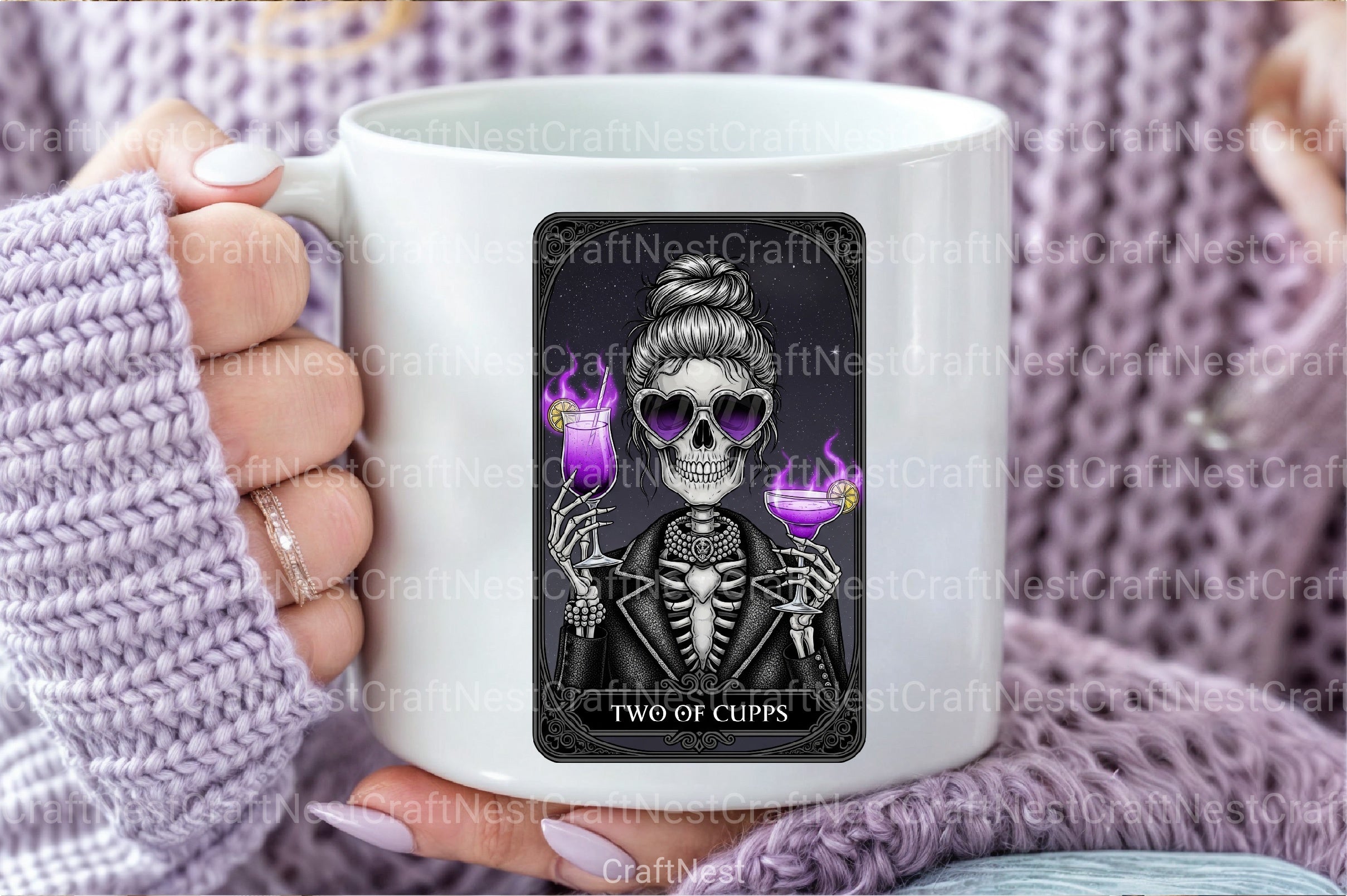 Two of Cups Halloween Tarot Card Clipart Bundle - CraftNest - Digital Crafting and Art