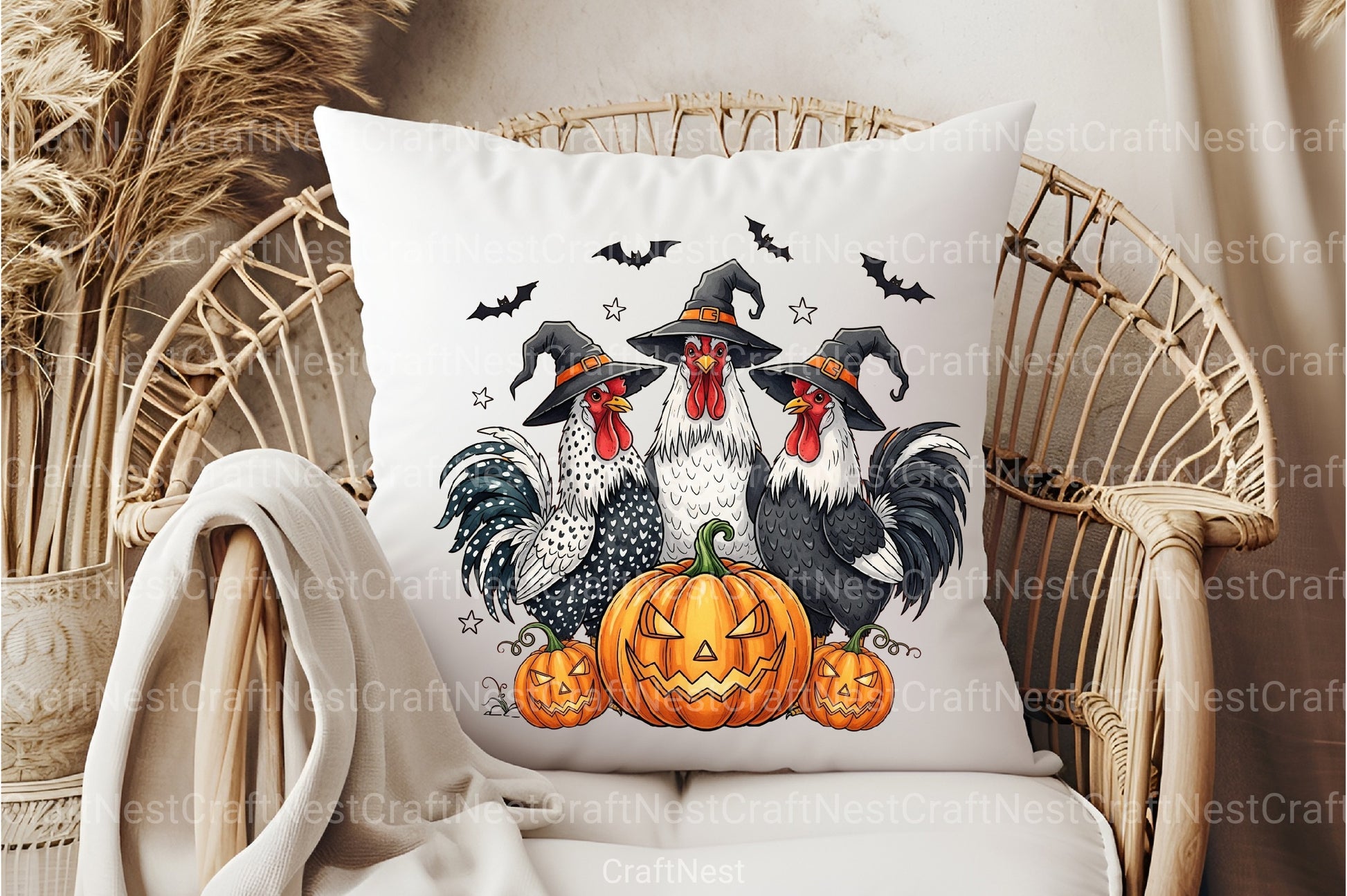Halloween Pumpkin Chicken Witch Fall Clipart Bundle - CraftNest - Digital Crafting and Art