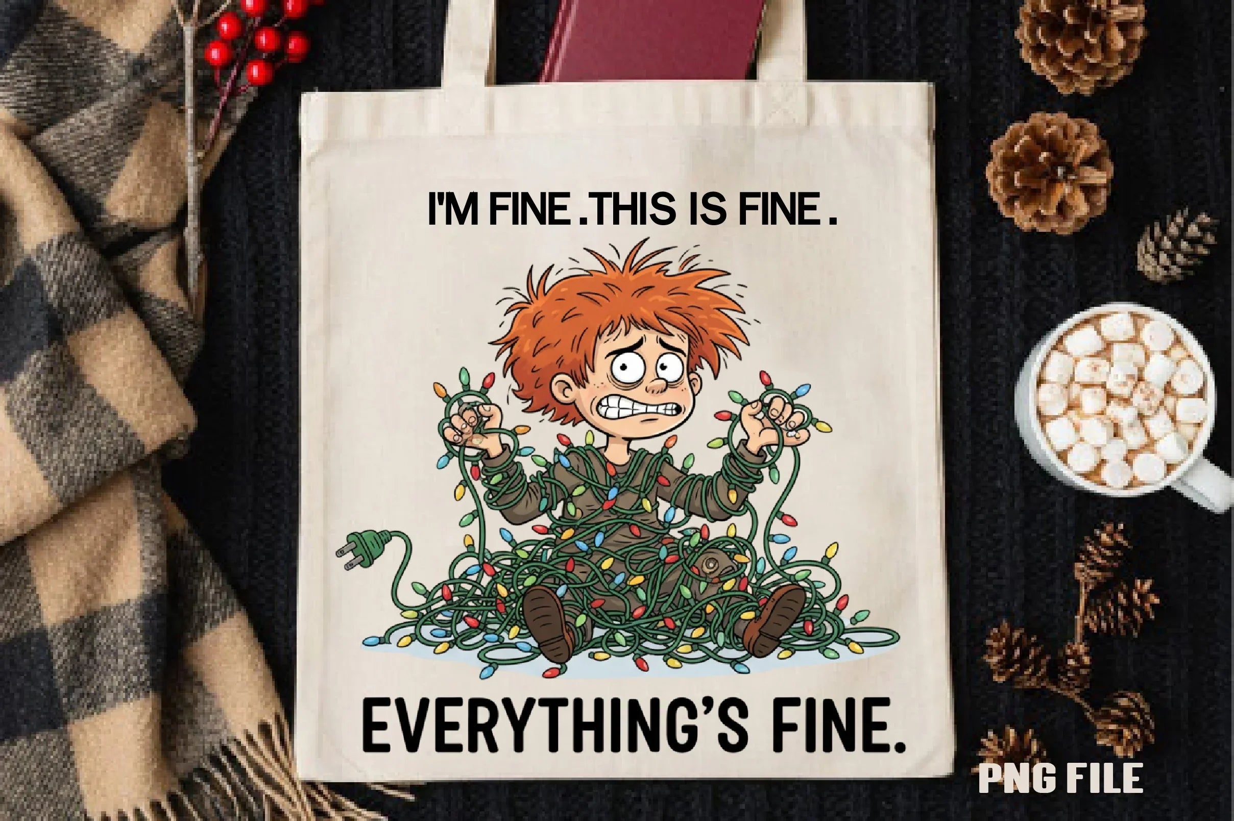 Christmas Anxiety 'I'm Fine' Light Clipart Bundle - CraftNest - Digital Crafting and Art