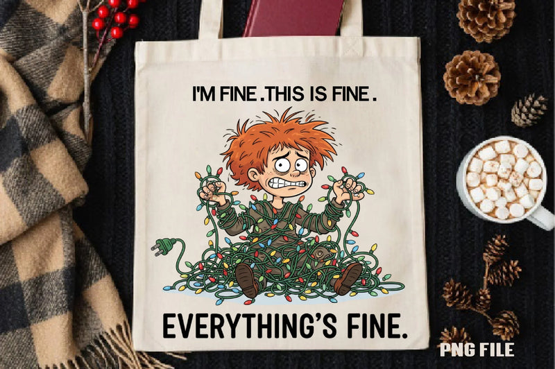Christmas Anxiety 'I'm Fine' Light Clipart Bundle - CraftNest - Digital Crafting and Art