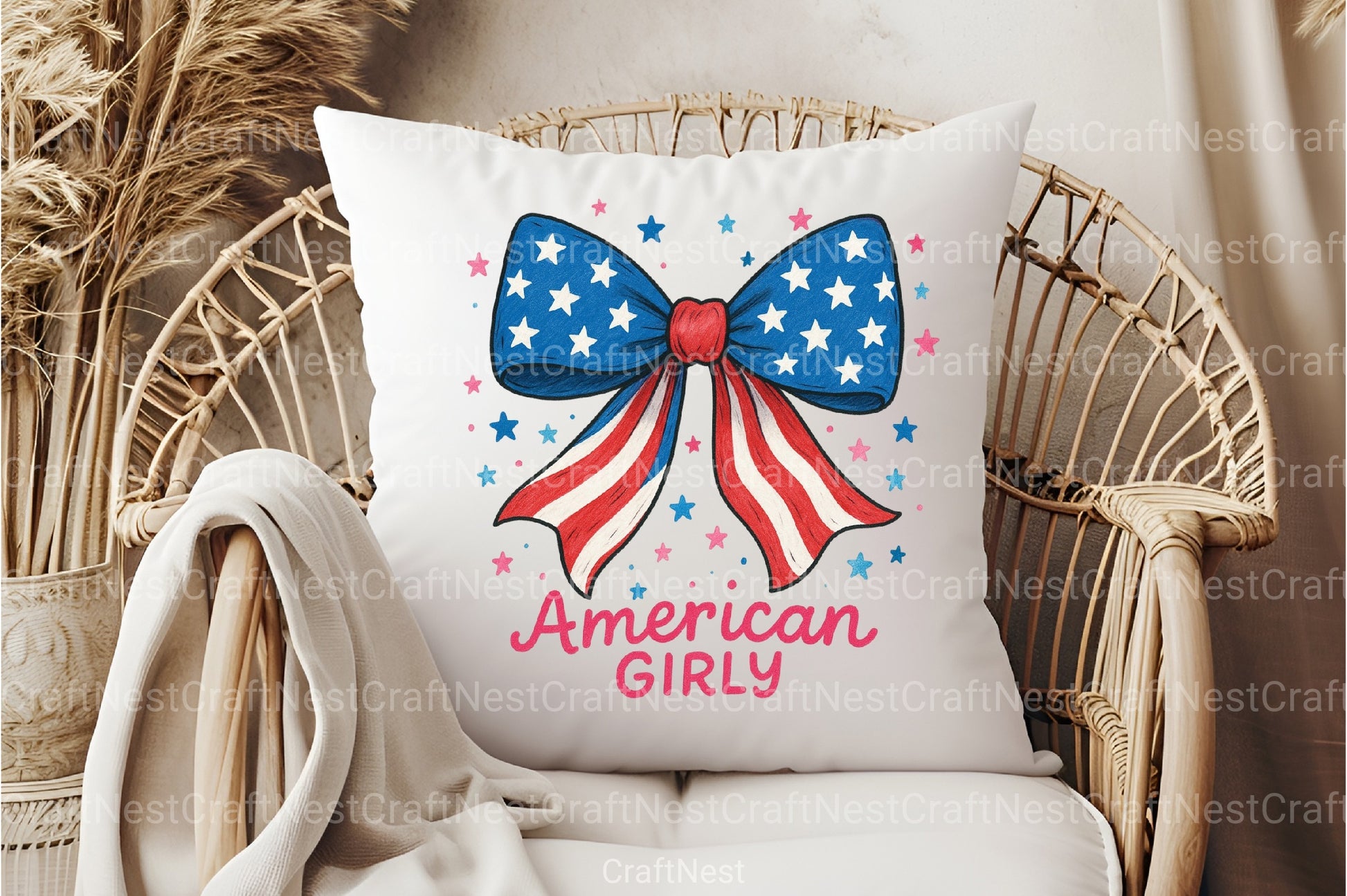 4th of July Hand-Drawn Coquette Bow Clipart Bundle - CraftNest - Digital Crafting and Art