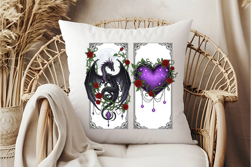 Gothic Dragons Love Flower Clipart Bundle - CraftNest - Digital Crafting and Art