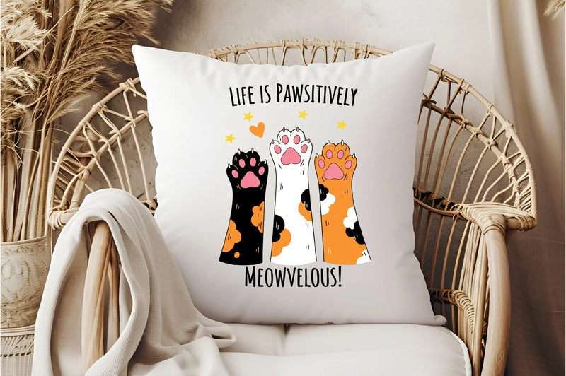Life Is Pawsitively Meowvelous Cat Shirt Clipart Bundle - CraftNest - Digital Crafting and Art