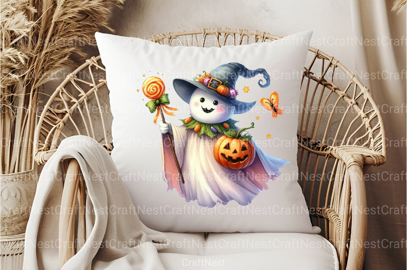 Cute Funny Ghost Pumpkin Halloween Clipart Bundle - CraftNest - Digital Crafting and Art