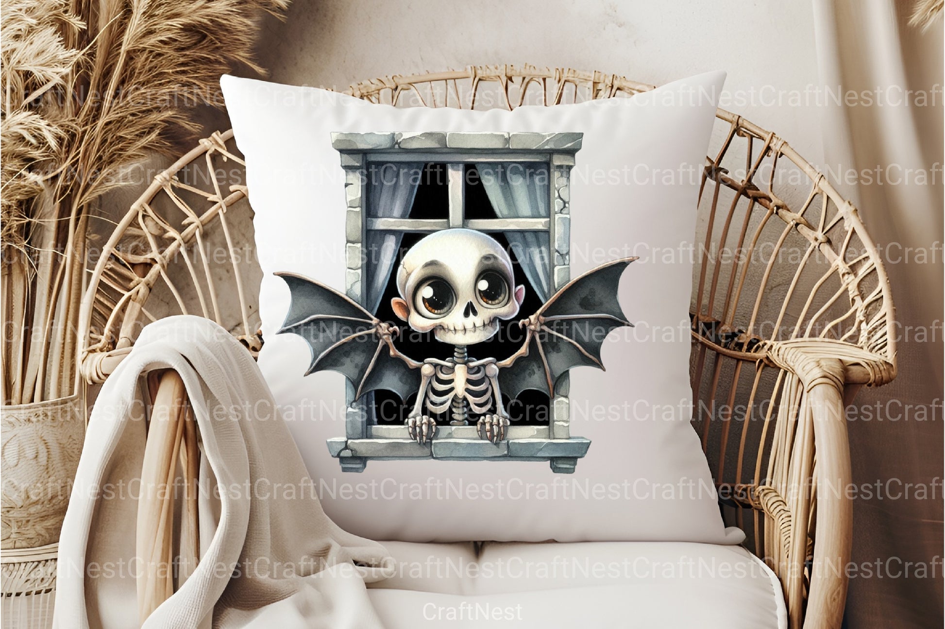 Funny Skeleton Peeking Clipart Bundle 5 - CraftNest - Digital Crafting and Art