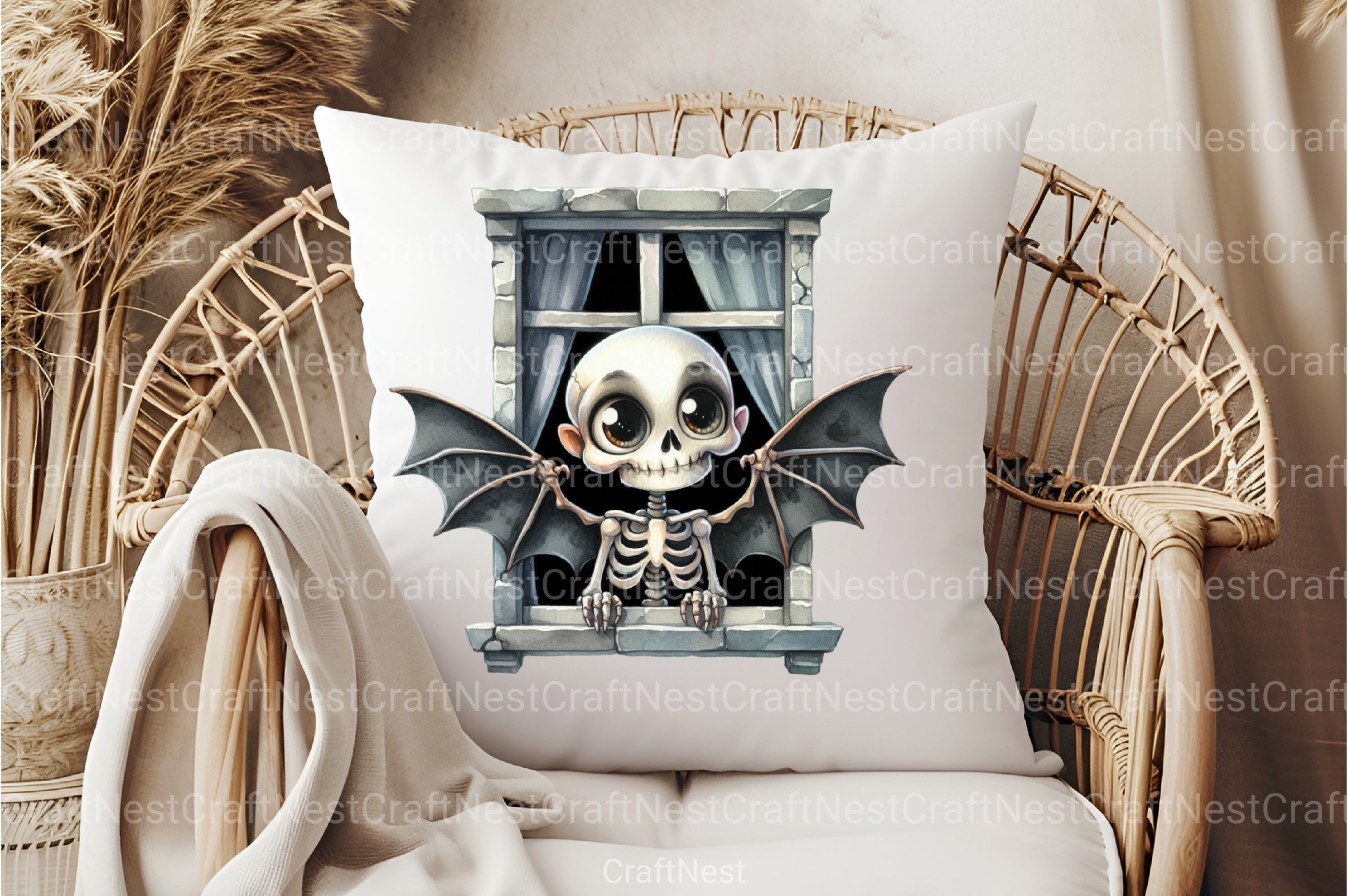 Funny Skeleton Peeking Clipart Bundle 5 - CraftNest - Digital Crafting and Art