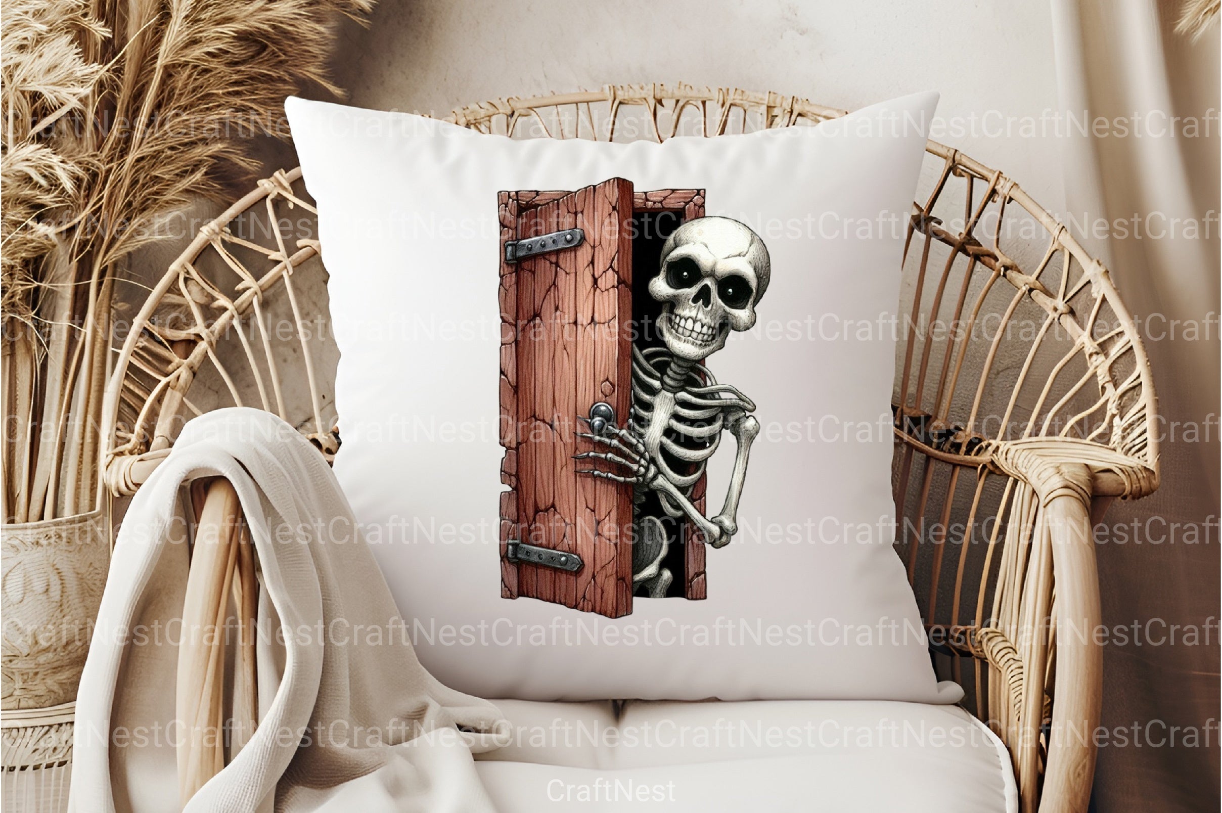 Funny Skeleton Peeking Clipart Bundle 1 - CraftNest - Digital Crafting and Art
