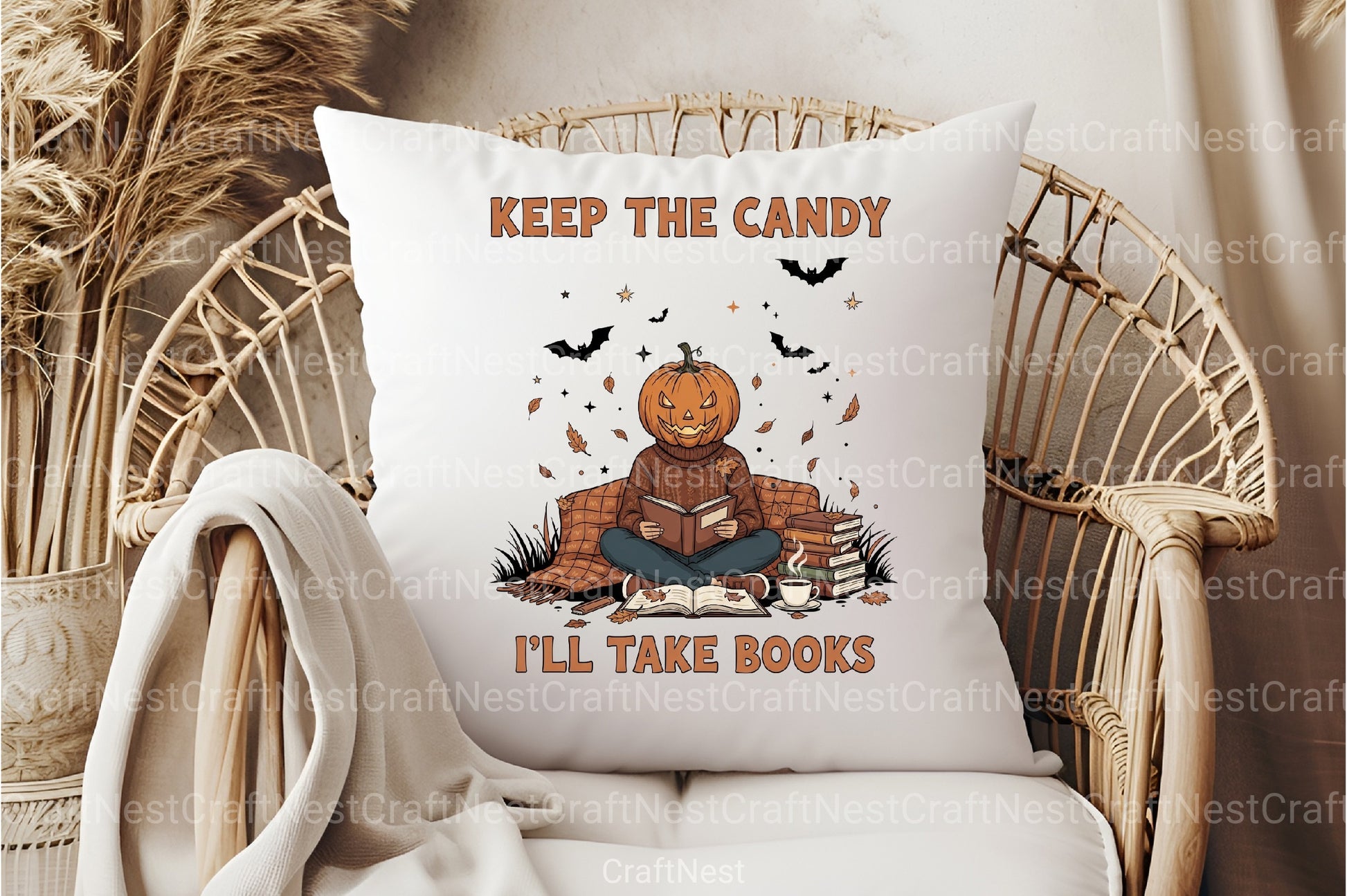 Halloween Pumpkin Ghost Book Lover Clipart Bundle - CraftNest - Digital Crafting and Art