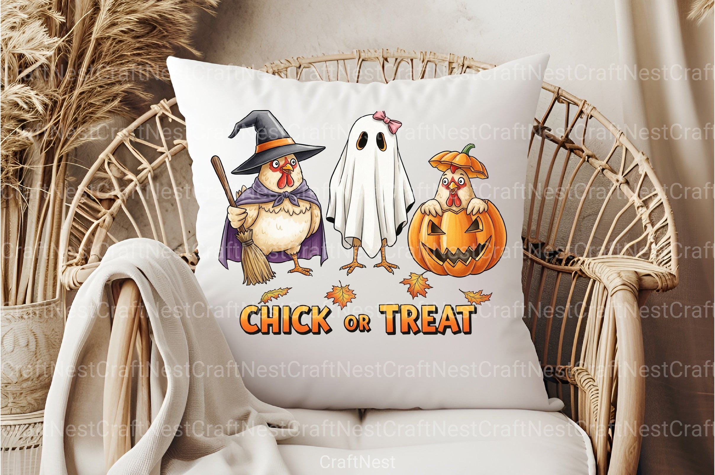 Chick or Treat Retro Halloween Clipart Bundle - CraftNest - Digital Crafting and Art