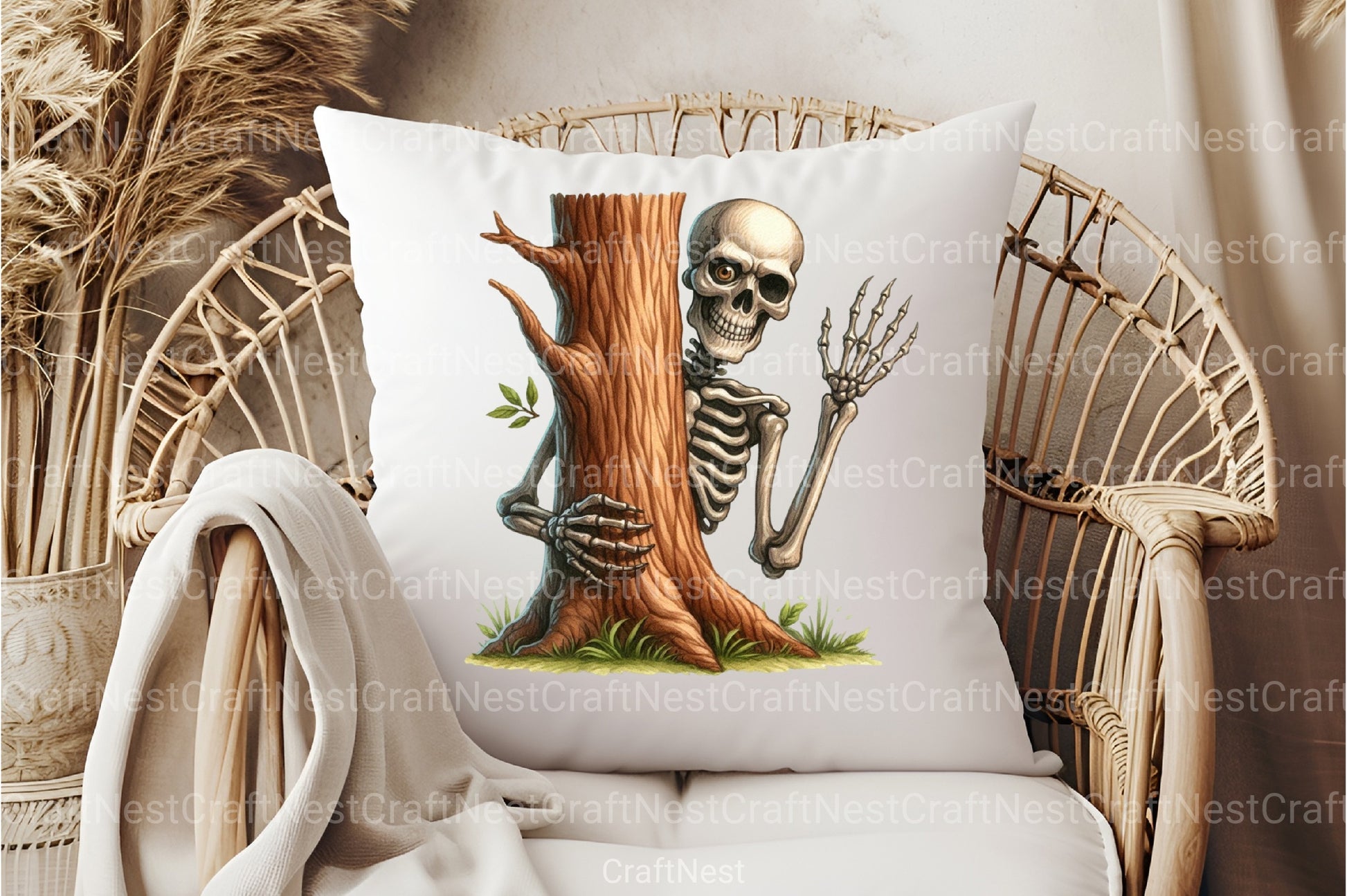 Funny Skeleton Peeking Clipart Bundle 11 - CraftNest - Digital Crafting and Art