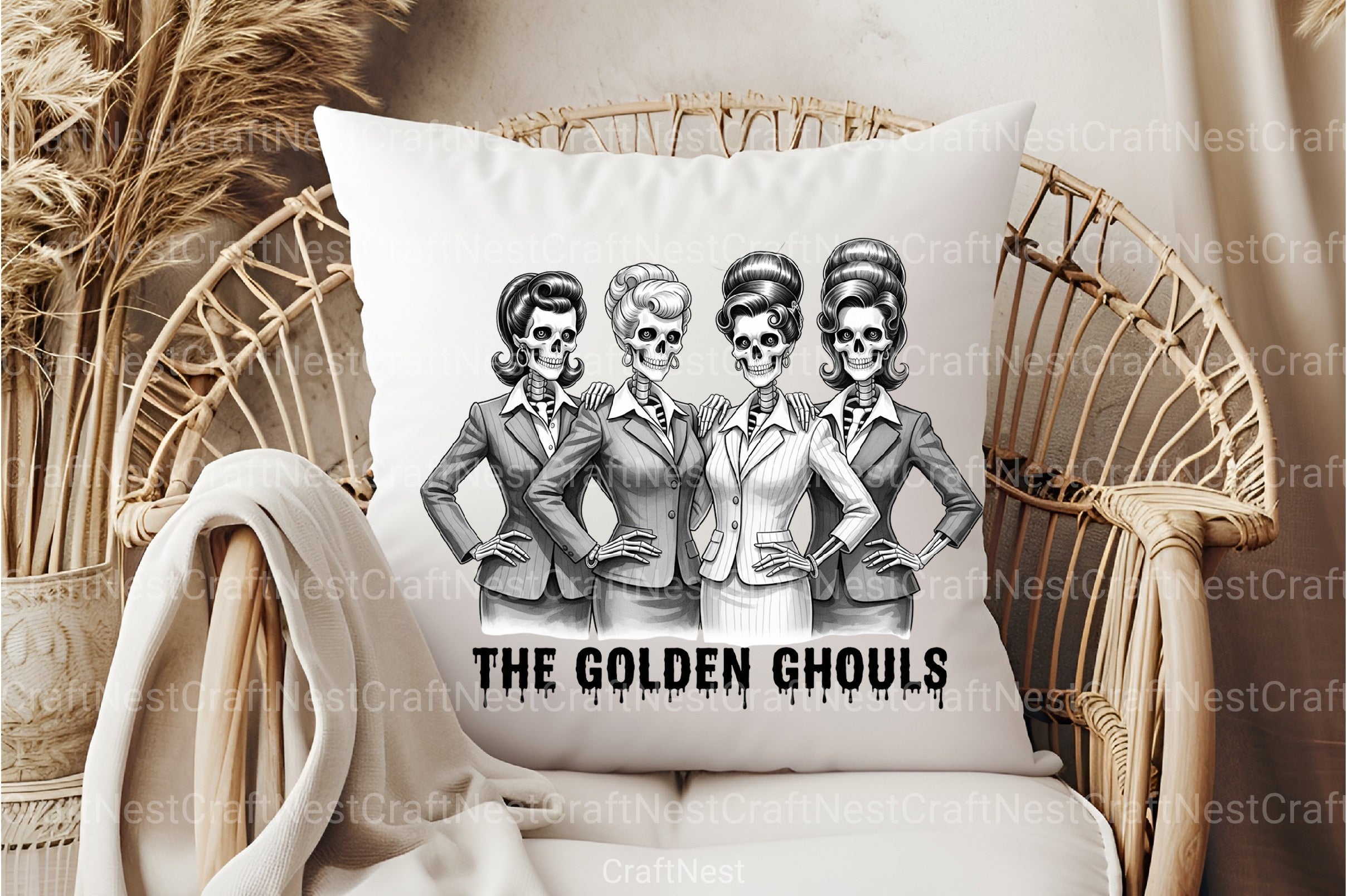 Golden Ghouls Girls Halloween Clipart Bundle - CraftNest - Digital Crafting and Art