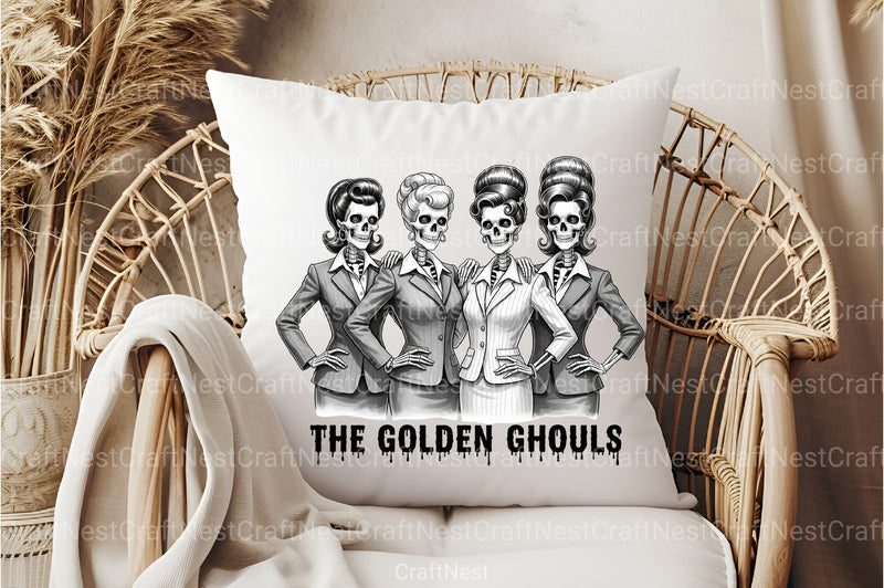 Golden Ghouls Girls Halloween Clipart Bundle - CraftNest - Digital Crafting and Art