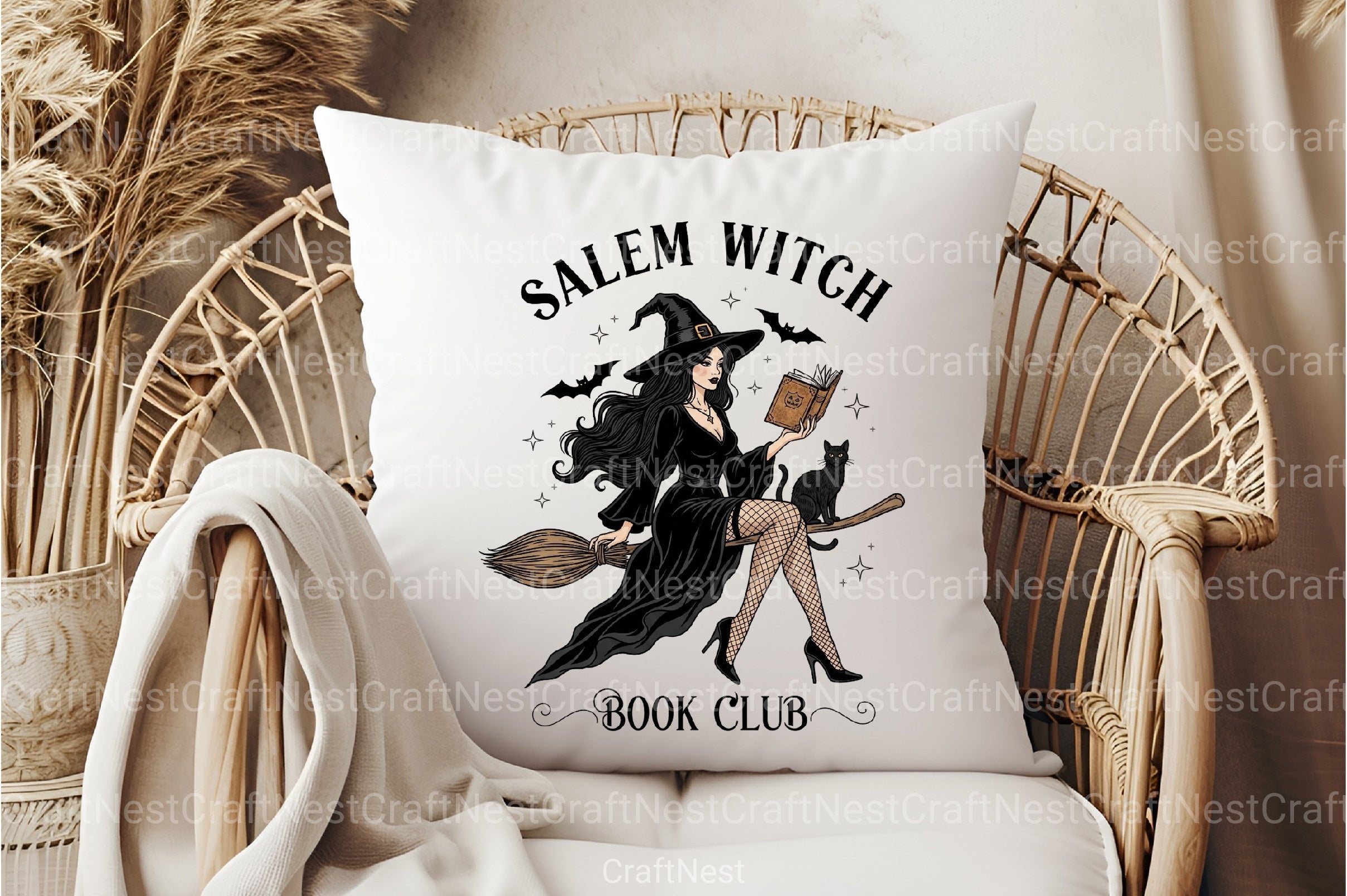 Vintage Salem Witch Book Club Halloween Clipart Bundle - CraftNest - Digital Crafting and Art