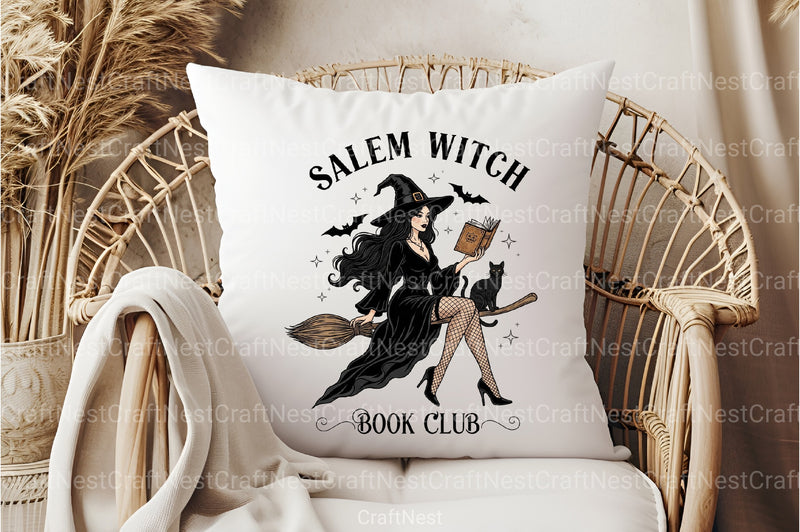 Vintage Salem Witch Book Club Halloween Clipart Bundle - CraftNest - Digital Crafting and Art