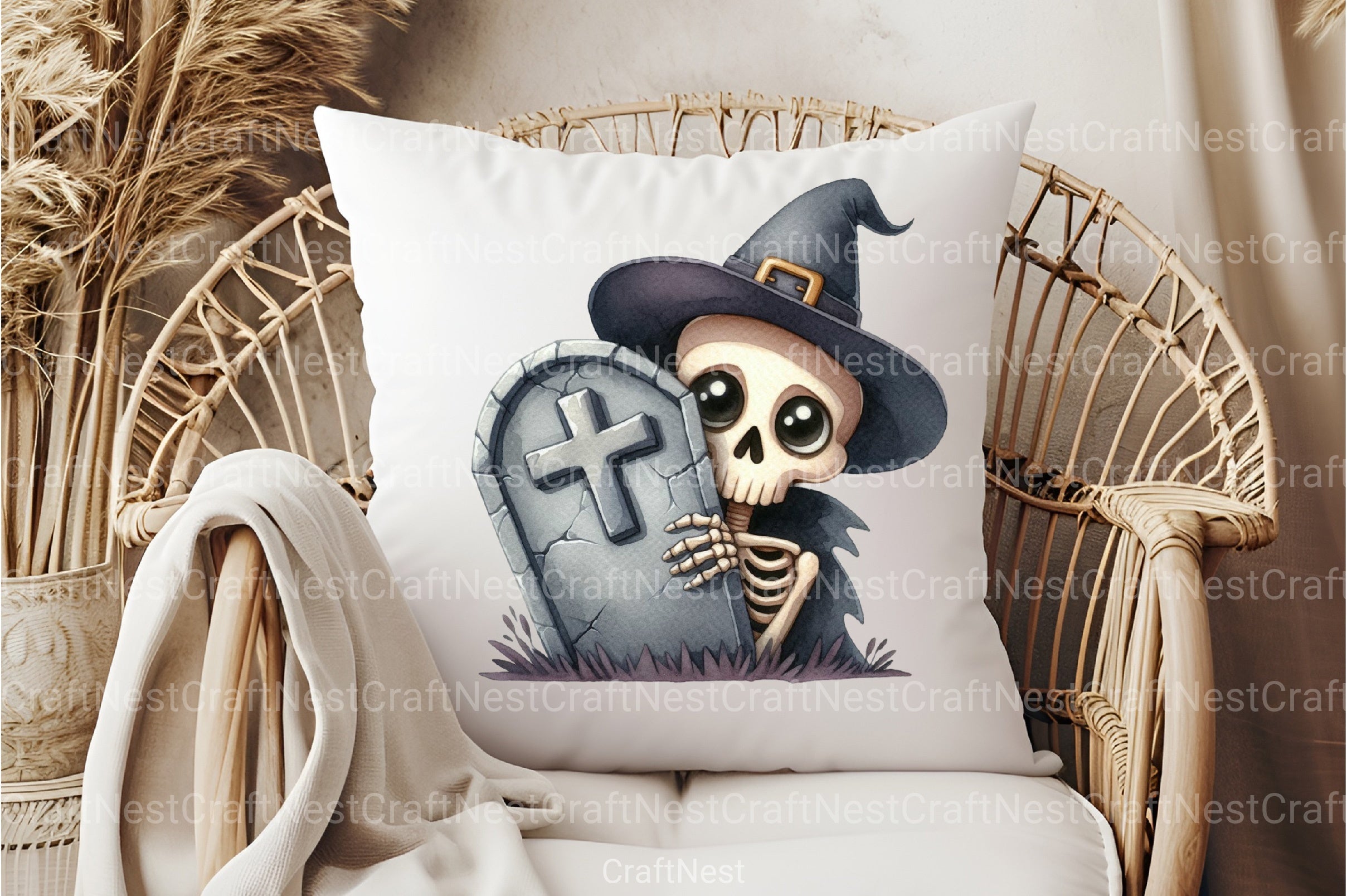 Funny Skeleton Peeking Clipart Bundle 13 - CraftNest - Digital Crafting and Art