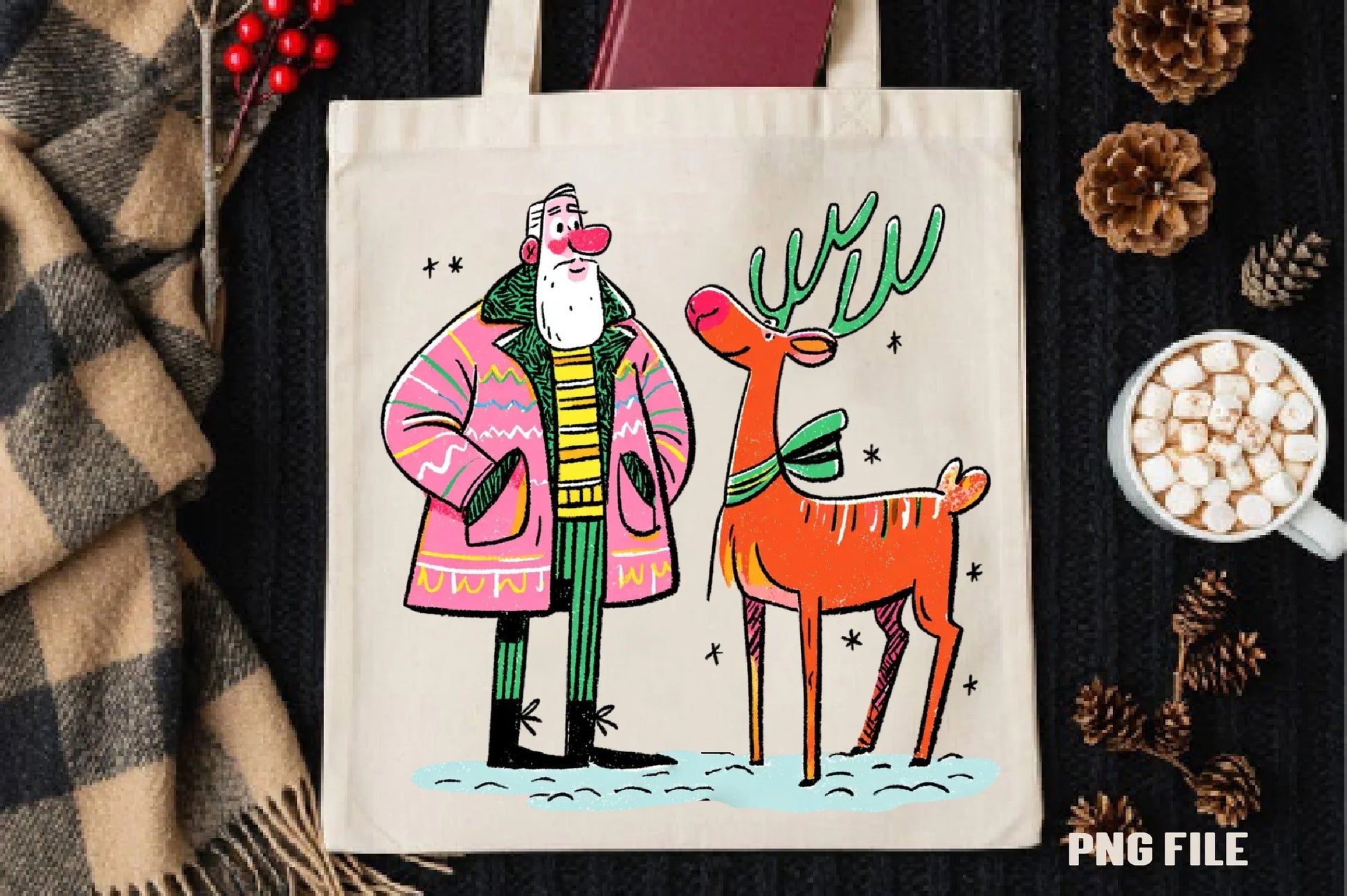 Retro Funny Christmas Santa Clipart Bundle - CraftNest - Digital Crafting and Art