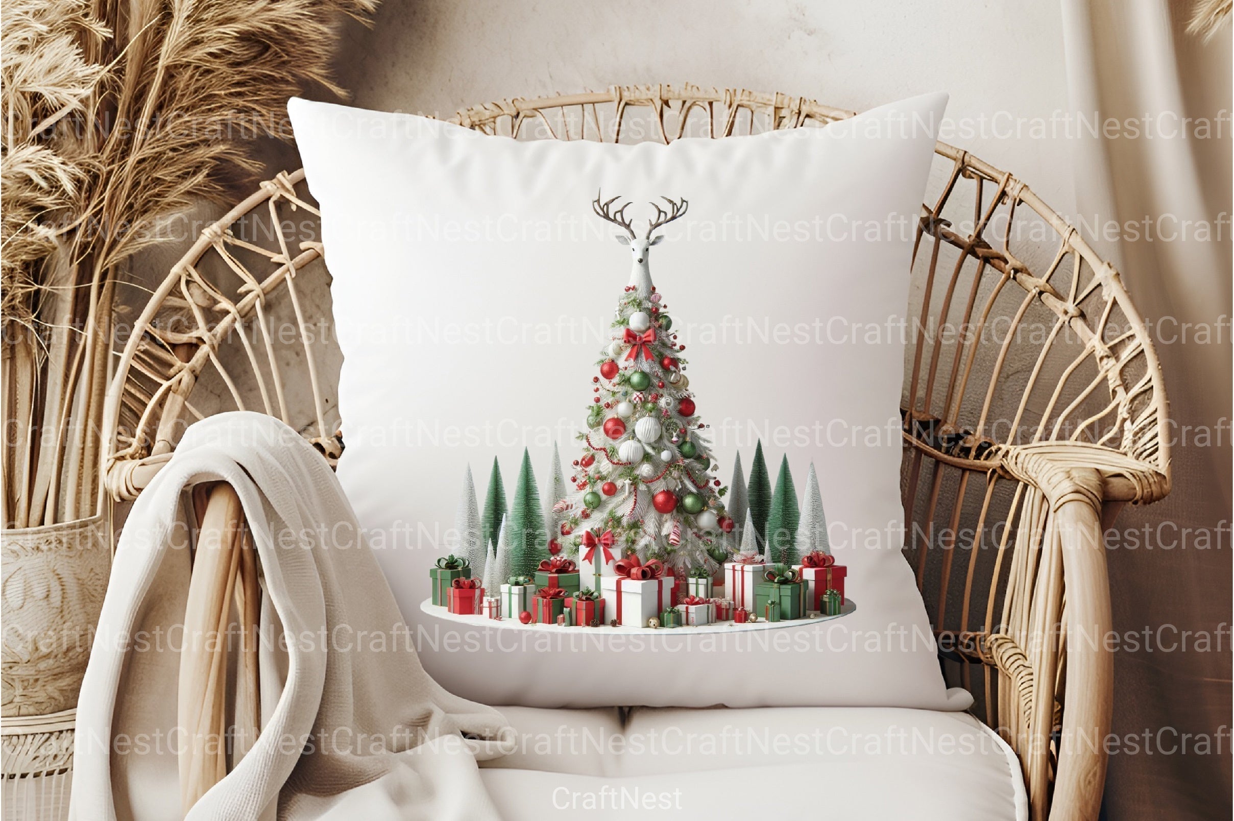 White Christmas Tree Clipart Bundle - CraftNest - Digital Crafting and Art